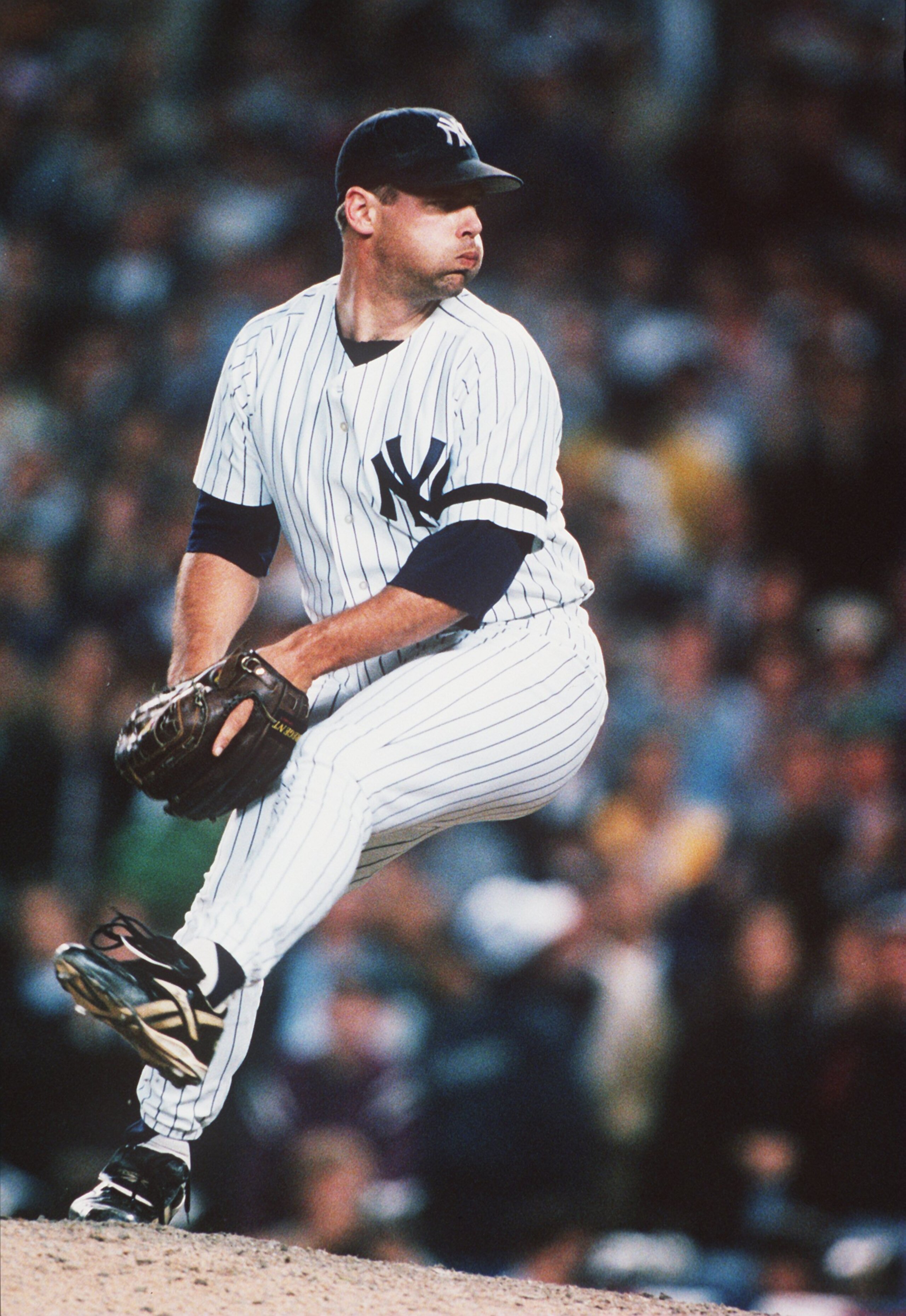 3 Oct 1996:  Pitcher John Wetteland of the New York Yankees winds up to throw a pitch during the Yankees 5-4 win over the Baltimore Orioles in Game 1 of the American League Championship Series at Yankees Stadium in the Bronx, New York. Mandatory Credit: A