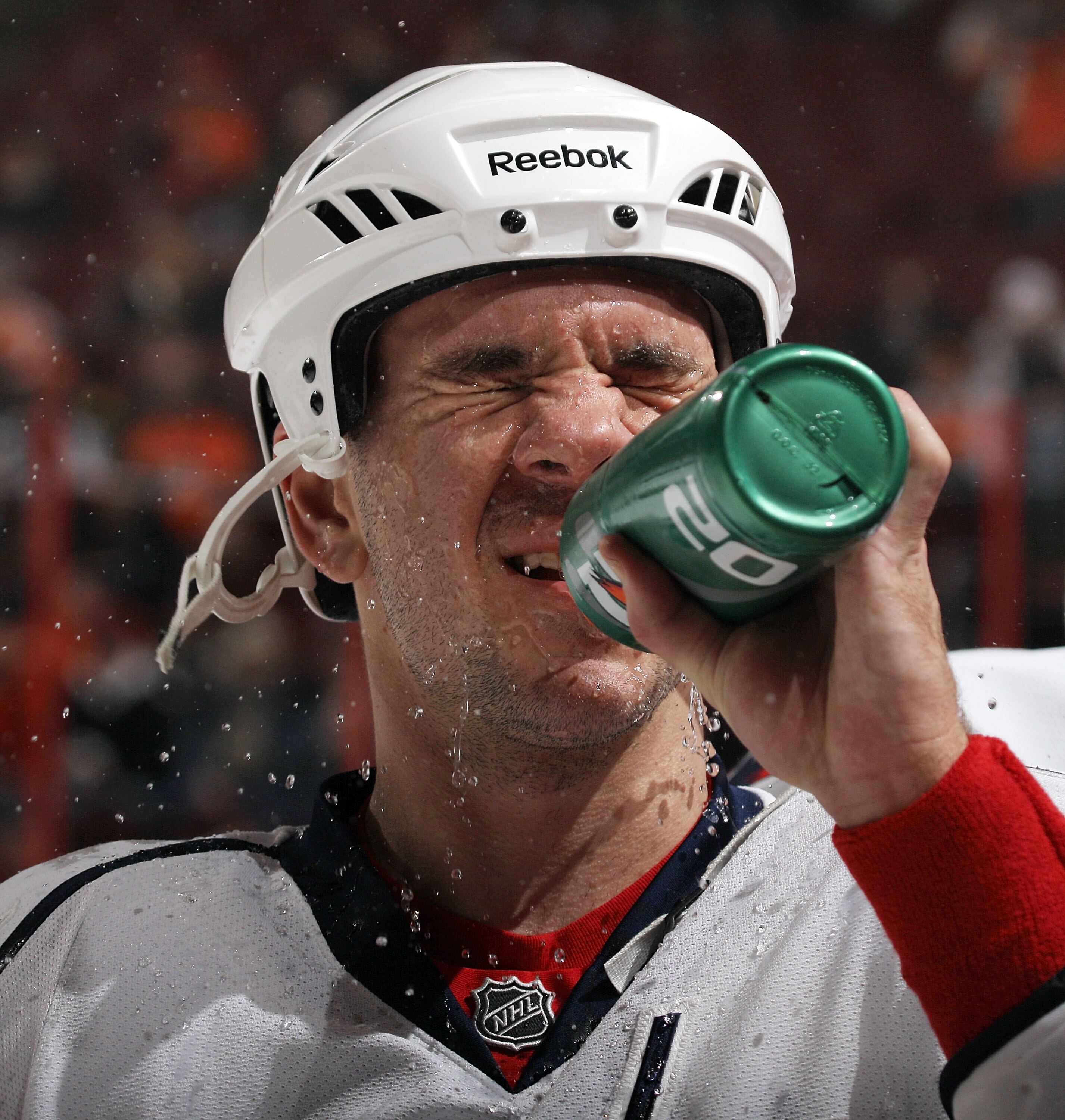 PHILADELPHIA, PA - JANUARY 18: Scott Hannan #23 of the Washington Capitals skates in warmups prior to his game against the Philadelphia Flyers at the Wells Fargo Center on January 18, 2011 in Philadelphia, Pennsylvania.  (Photo by Bruce Bennett/Getty Imag