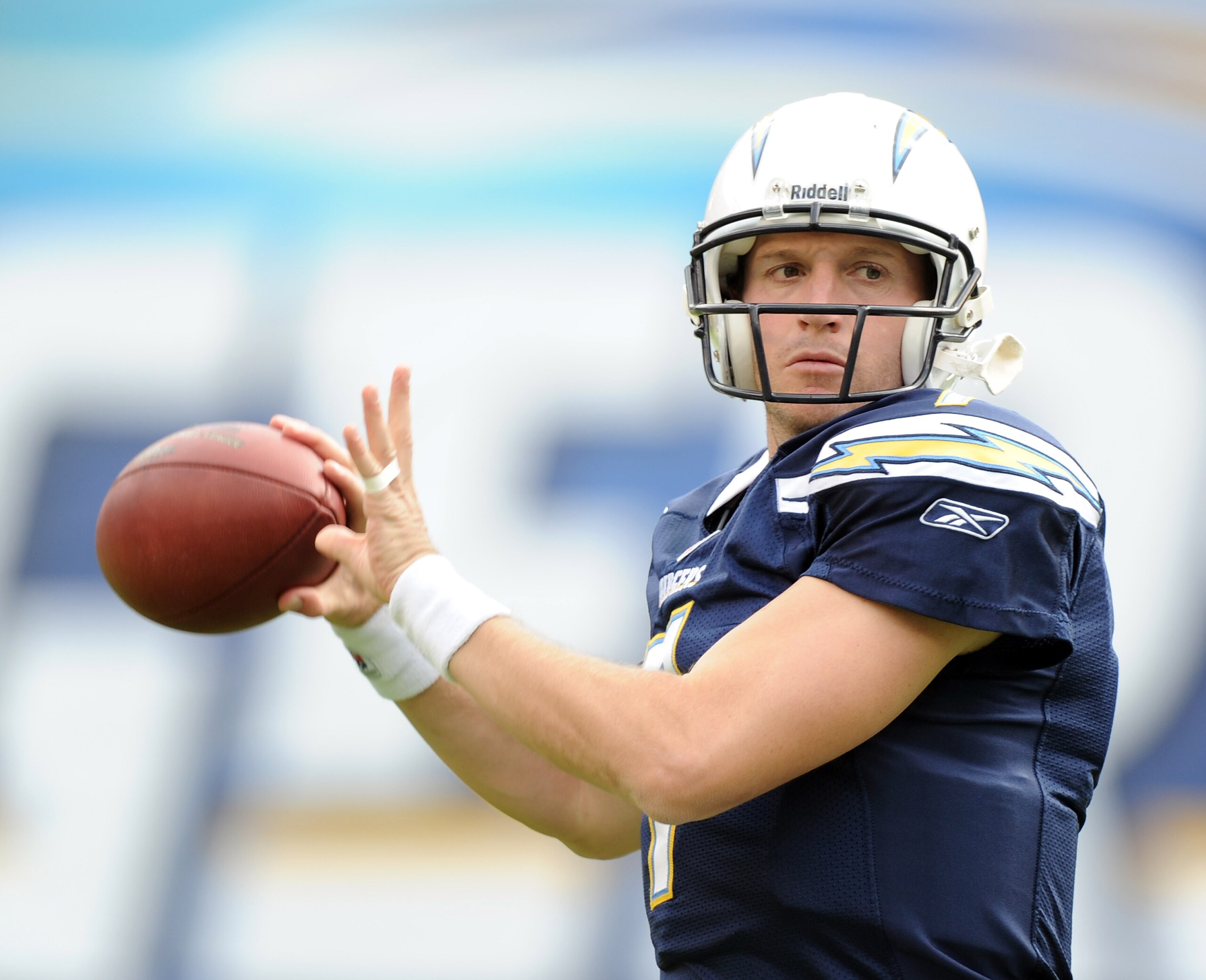 SAN DIEGO - OCTOBER 24: Billy Volek #7 of the San Diego Chargers during warm up against the New England Patriots at Qualcomm Stadium on October 24, 2010 in San Diego, California. (Photo by Harry How/Getty Images) SAN DIEGO - OCTOBER 24: Billy Volek #7 of the San Diego Chargers during warm up against the New England Patriots at Qualcomm Stadium on October 24, 2010 in San Diego, California. (Photo by Harry How/Getty Images)