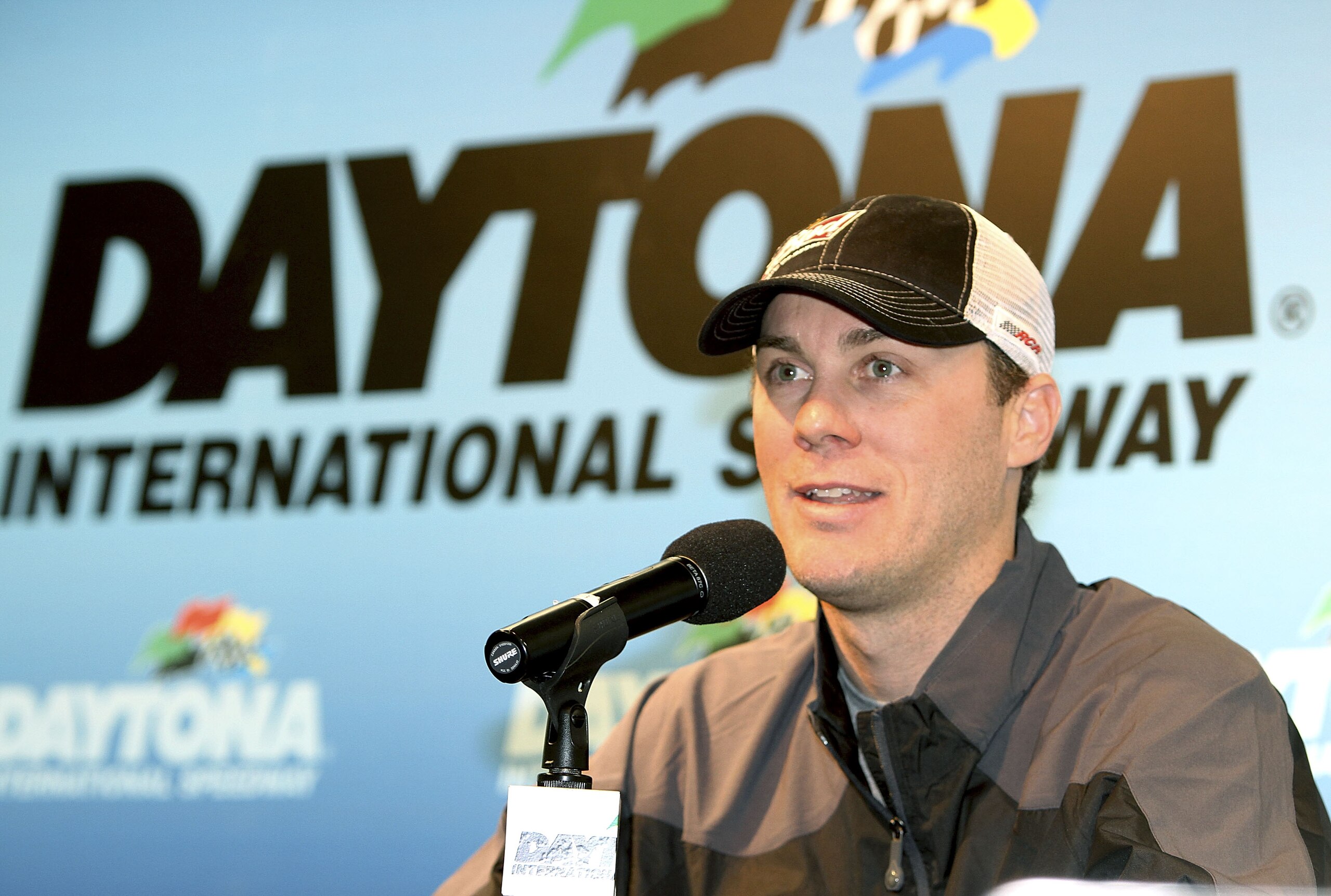 DAYTONA BEACH, FL - JANUARY 21:  Kevin Harvick, driver of the #29 Budweiser Chevrolet, addresses the media at Daytona International Speedway on January 21, 2011 in Daytona Beach, Florida.  (Photo by Jerry Markland/Getty Images for NASCAR)