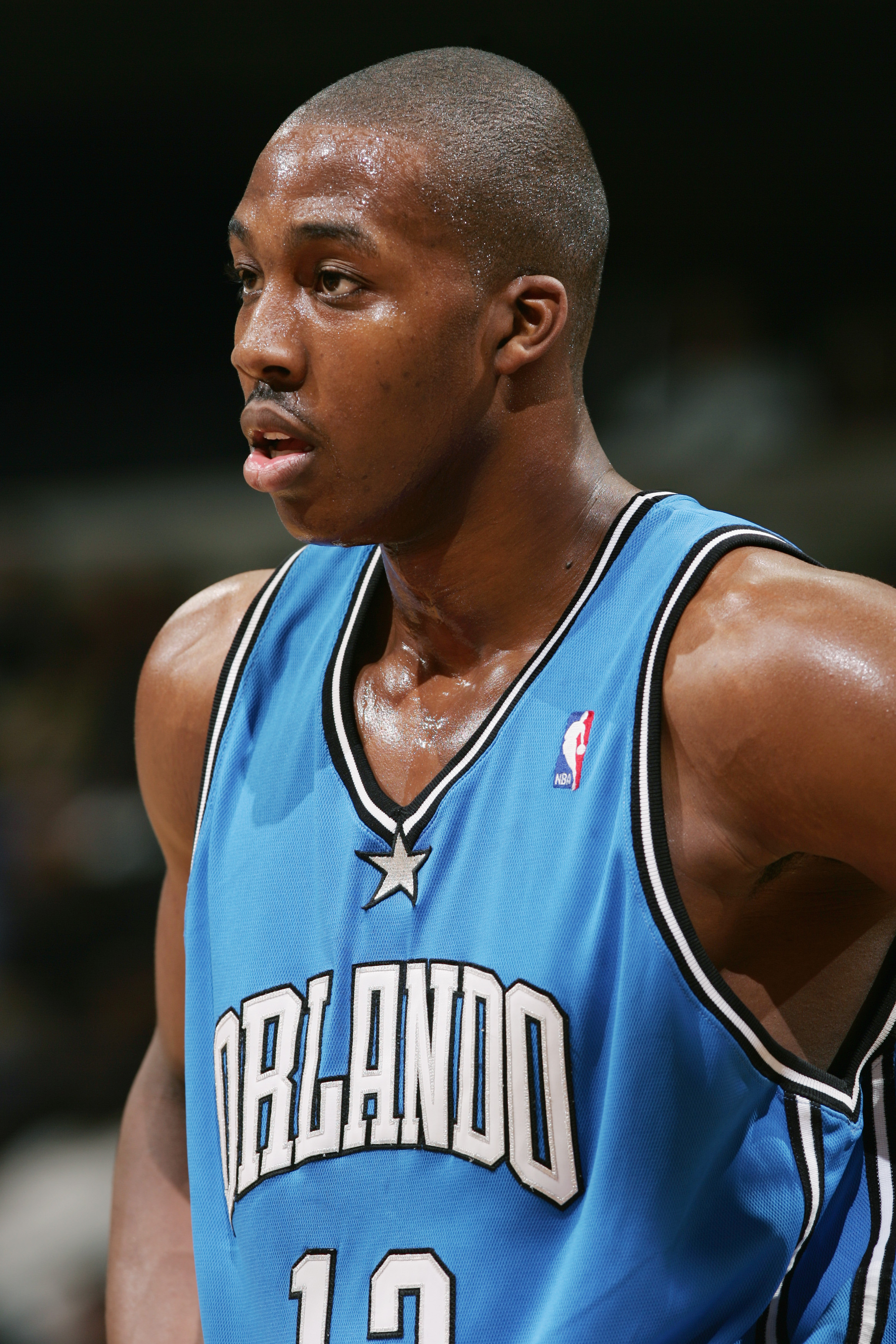 WAHINGTON - NOVEMBER 10:  Dwight Howard #12 of the Orlando Magic is seen on the court during the game against the Washington Wizards on November 10, 2004 at the MCI Center in Washington D.C.  The Wizards won 106-96. NOTE TO USER:  User expressly acknowled