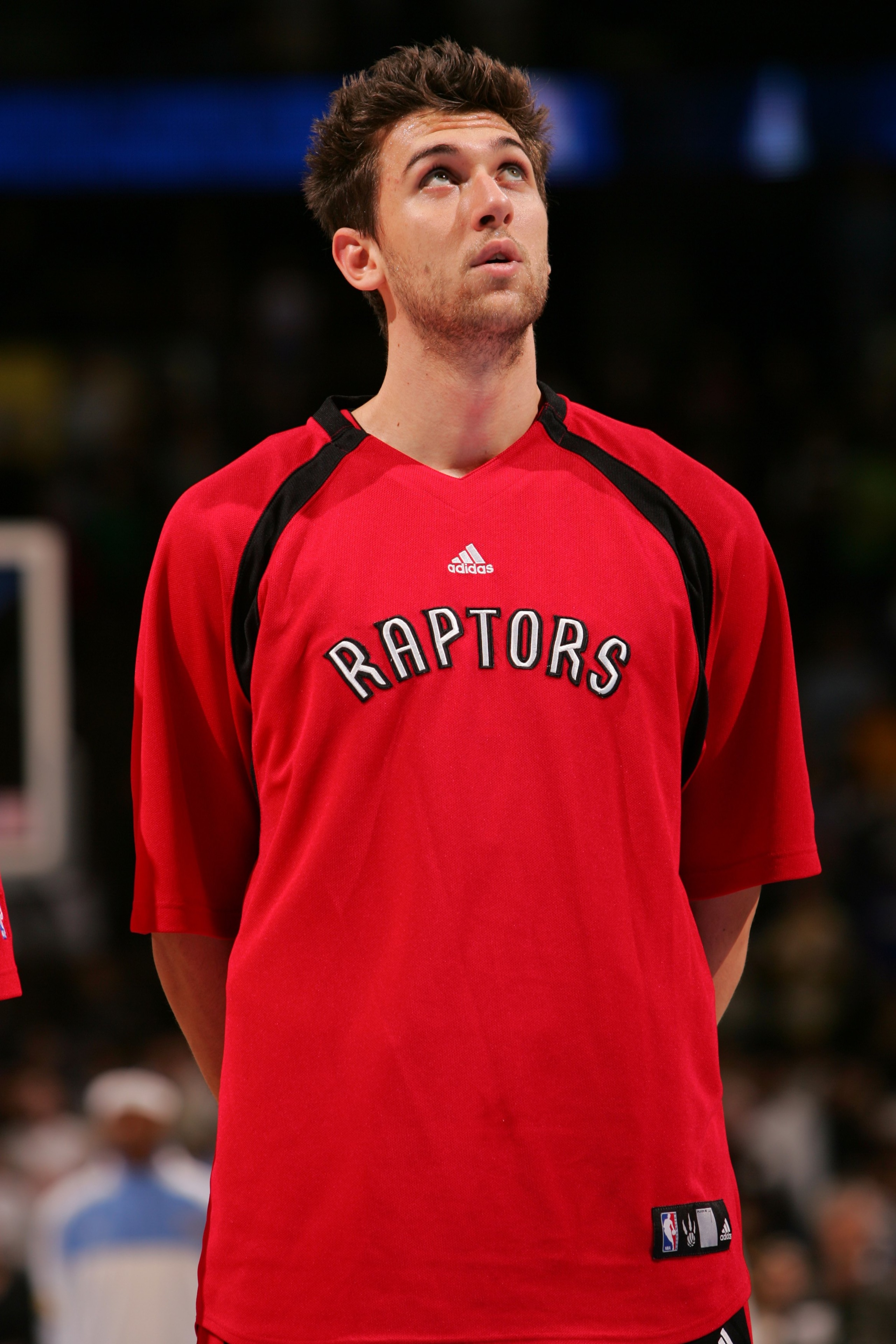 DENVER - NOVEMBER 18: of the Toronto Raptors looks on before game action against the Denver Nuggets on November 18, 2006 at the Pepsi Center in Denver, Colorado.The Nuggets won 117-109. NOTE TO USER: User expressly acknowledges and agrees that, by downlo DENVER - NOVEMBER 18: of the Toronto Raptors looks on before game action against the Denver Nuggets on November 18, 2006 at the Pepsi Center in Denver, Colorado.The Nuggets won 117-109. NOTE TO USER: User expressly acknowledges and agrees that, by downlo