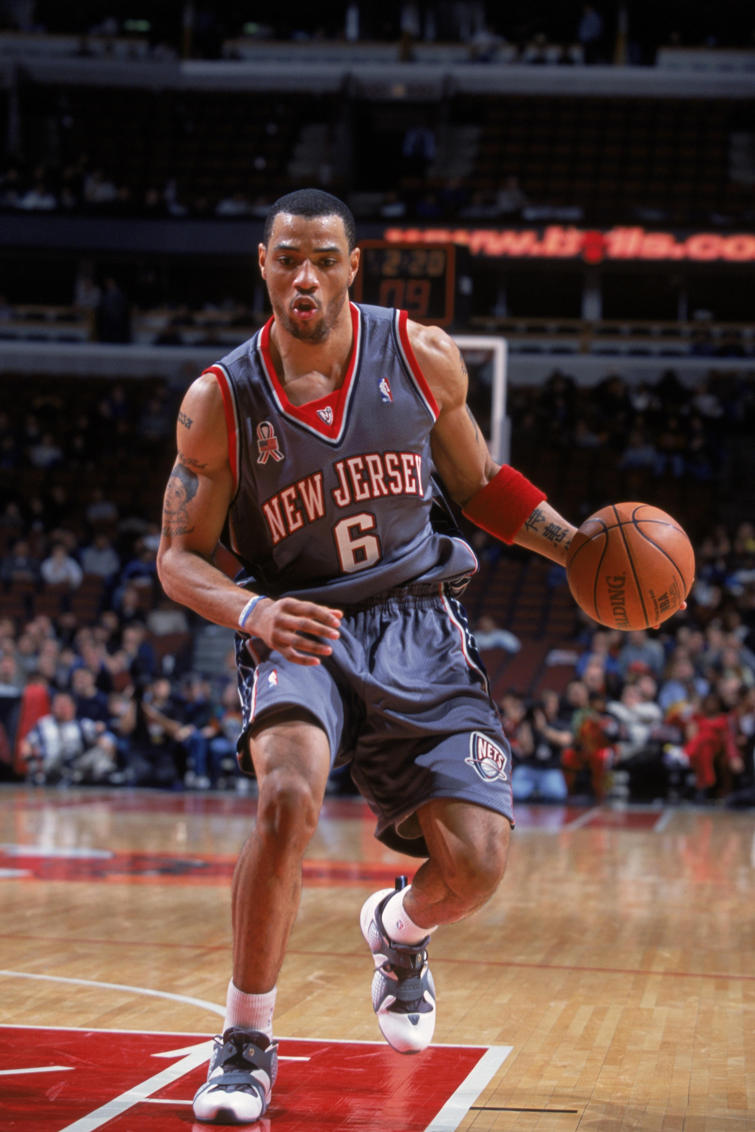 11 Dec 2001: Forward Kenyon Martin #6 of the New Jersey Nets dribbles the ball during the NBA game against the Chicago Bulls at the United Center in Chicago, Illinois. The Nets defeated the Bulls 107-93. Mandatory Credit: Jonathan Daniel/Getty Images 11 Dec 2001: Forward Kenyon Martin #6 of the New Jersey Nets dribbles the ball during the NBA game against the Chicago Bulls at the United Center in Chicago, Illinois. The Nets defeated the Bulls 107-93. Mandatory Credit: Jonathan Daniel/Getty Images