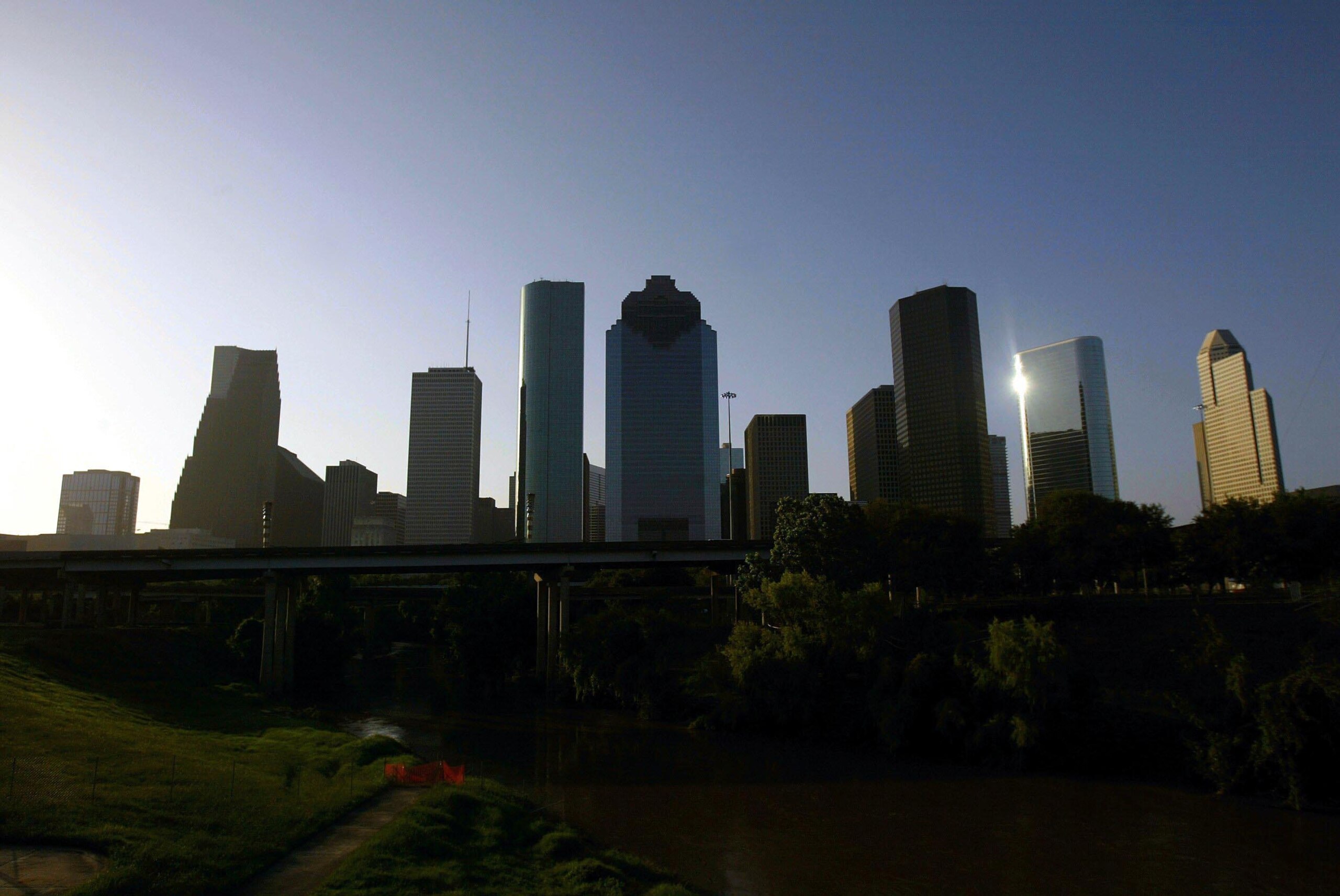 HOUSTON - JULY 4: A general view of the Houston skyline on July 4, 2004 in Houston, Texas. Houston will host the MLBAll-Star game on July 13, 2004. (Photo by Ronald Martinez/Getty Images) HOUSTON - JULY 4: A general view of the Houston skyline on July 4, 2004 in Houston, Texas. Houston will host the MLBAll-Star game on July 13, 2004. (Photo by Ronald Martinez/Getty Images)