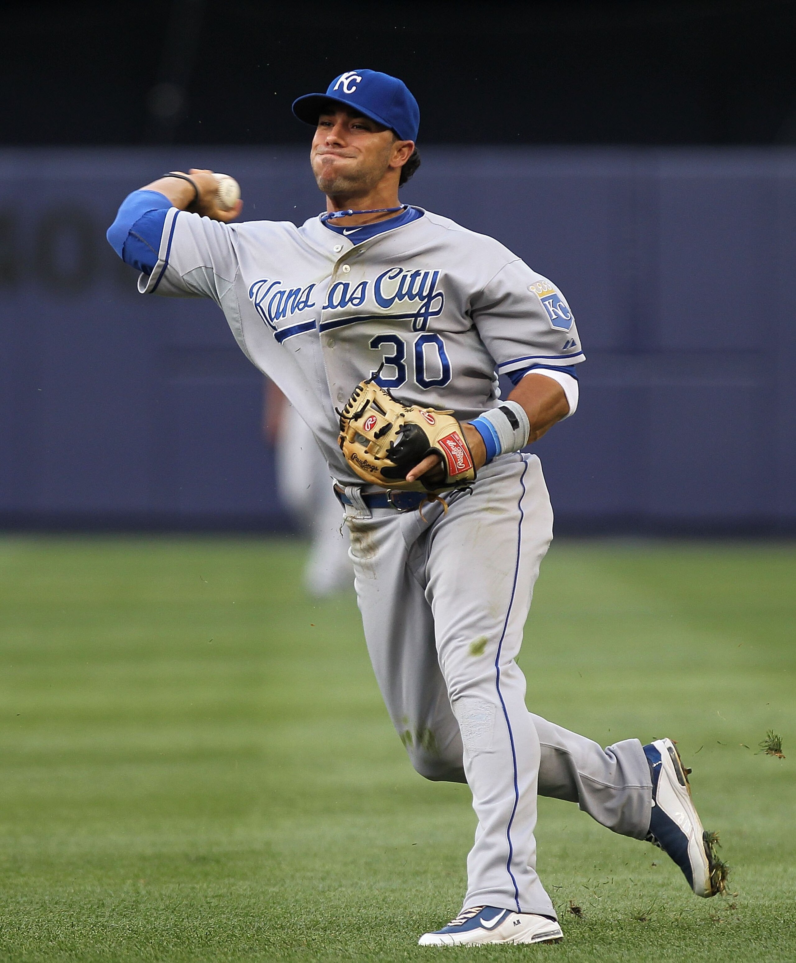 NEW YORK - JULY 22: Mike Aviles #30 of the Kansas City Royals in the field against the New York Yankees at Yankee Stadium on July 22, 2010 in the Bronx borough of New York City. (Photo by Nick Laham/Getty Images) NEW YORK - JULY 22: Mike Aviles #30 of the Kansas City Royals in the field against the New York Yankees at Yankee Stadium on July 22, 2010 in the Bronx borough of New York City. (Photo by Nick Laham/Getty Images)