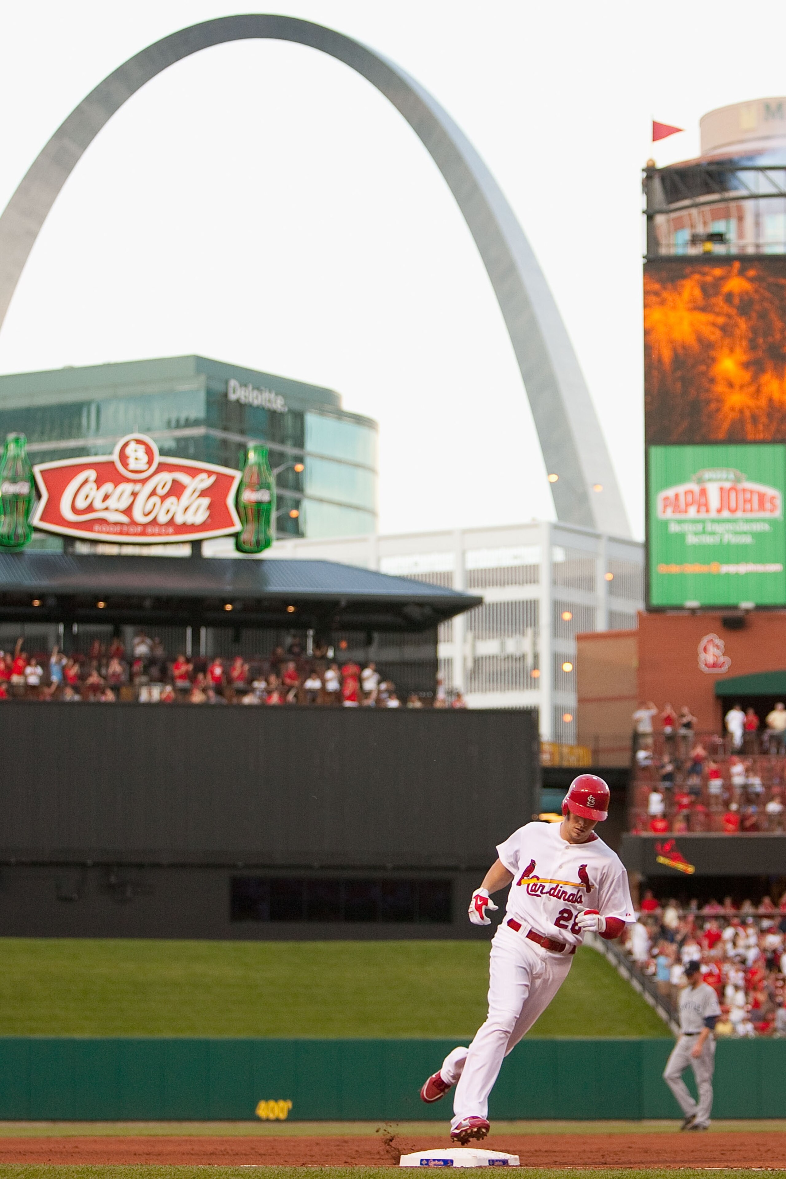 ST. LOUIS - JUNE 14: Colby Rasmus #28 of the St. Louis Cardinals rounds the bases after hitting a two-run home run against the Seattle Mariners at Busch Stadium on June 14, 2010 in St. Louis, Missouri. The Cardinals beat the Mariners 9-3. (Photo by Dili ST. LOUIS - JUNE 14: Colby Rasmus #28 of the St. Louis Cardinals rounds the bases after hitting a two-run home run against the Seattle Mariners at Busch Stadium on June 14, 2010 in St. Louis, Missouri. The Cardinals beat the Mariners 9-3. (Photo by Dili