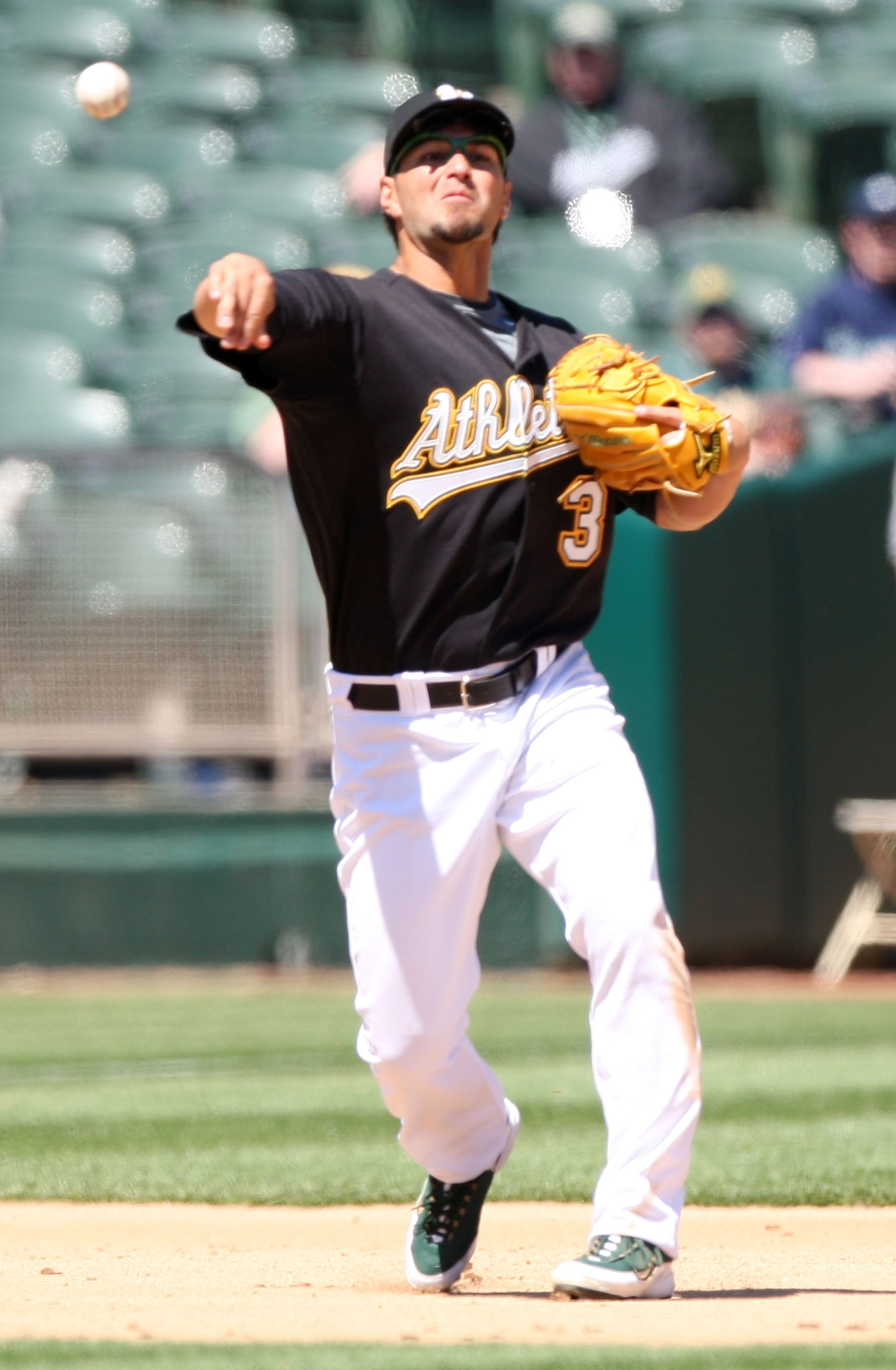 OAKLAND, CA - APRIL 12: Eric Chavez #3 of the Oakland Athletics throws to first against the Seattle Mariners during a Major League Baseball game on April 12, 2009 at the Oakland Coliseum in Oakland, California. (Photo by Jed Jacobsohn/Getty Images) OAKLAND, CA - APRIL 12: Eric Chavez #3 of the Oakland Athletics throws to first against the Seattle Mariners during a Major League Baseball game on April 12, 2009 at the Oakland Coliseum in Oakland, California. (Photo by Jed Jacobsohn/Getty Images)