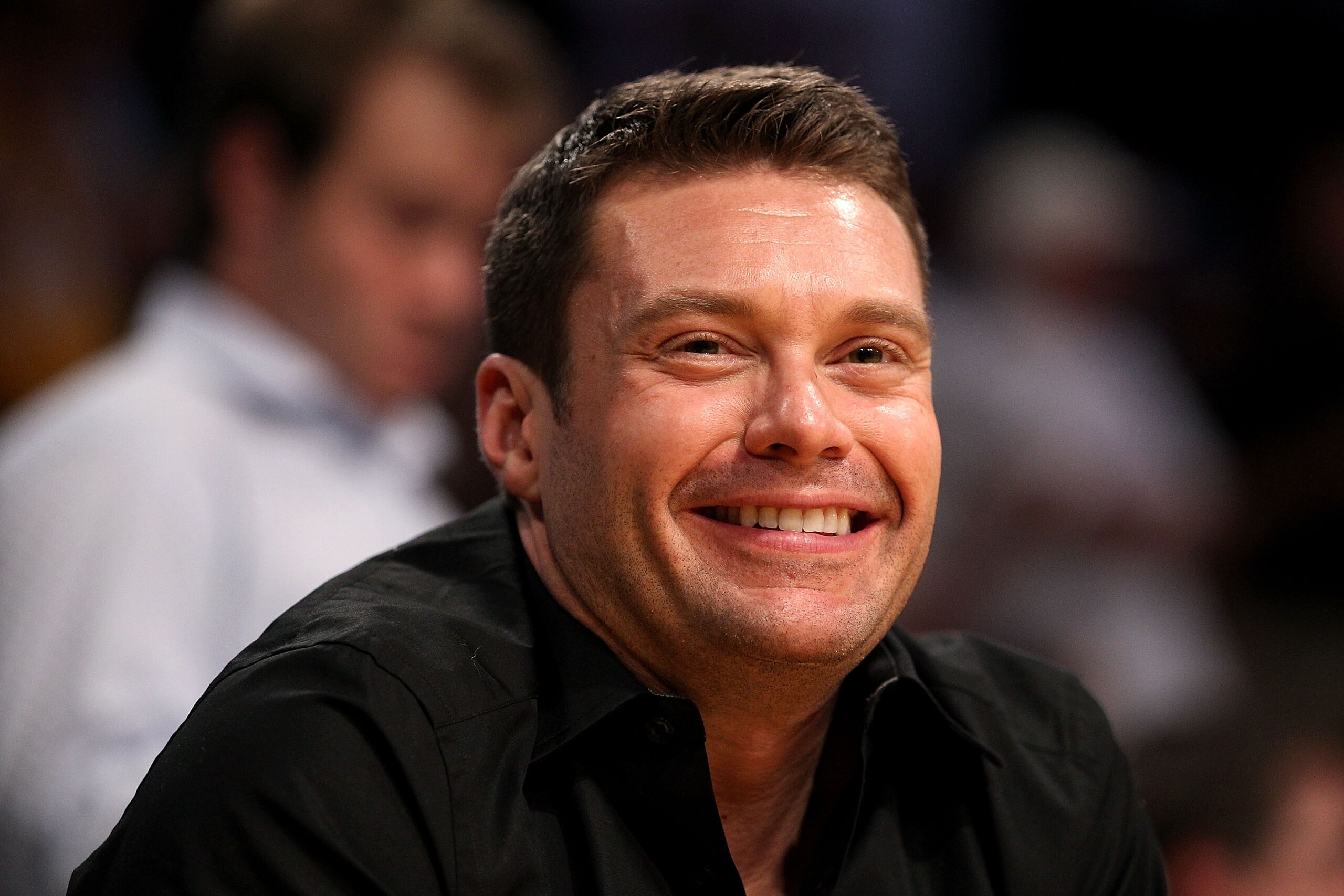 LOS ANGELES, CA - JUNE 17:  TV personality Ryan Seacrest sits courtside at Game Seven of the 2010 NBA Finals at Staples Center between the Boston Celtics and the Los Angeles Lakers on June 17, 2010 in Los Angeles, California.  NOTE TO USER: User expressly