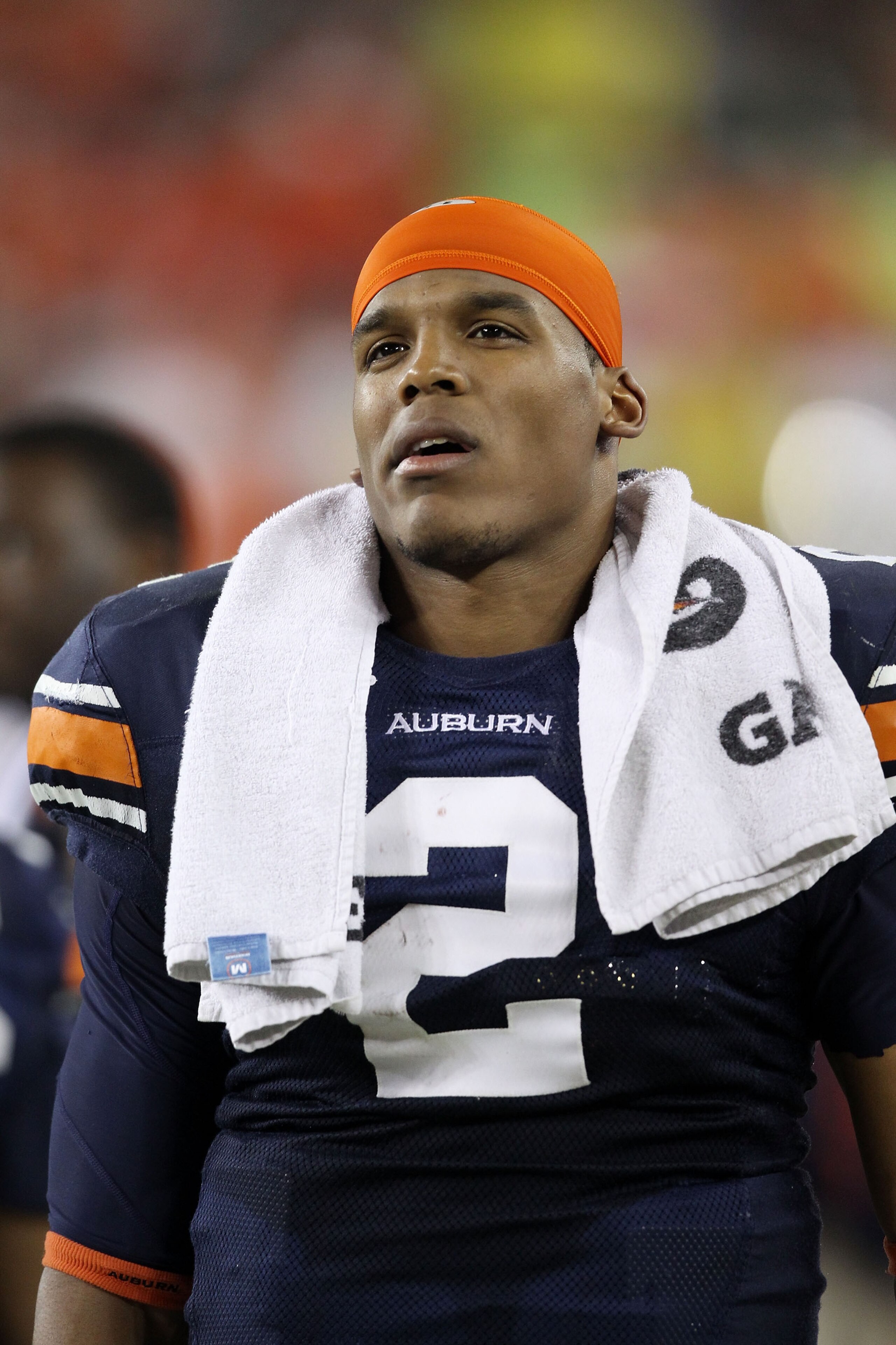 GLENDALE, AZ - JANUARY 10:  Cameron Newton #2 of the Auburn Tigers reacts during their game against the Oregon Ducks during the Tostitos BCS National Championship Game at University of Phoenix Stadium on January 10, 2011 in Glendale, Arizona.  (Photo by C