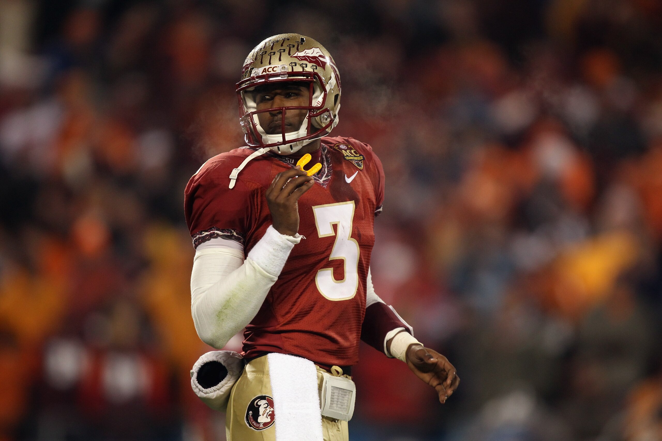 CHARLOTTE, NC - DECEMBER 04: EJ Manuel #3 of the Florida State Seminoles against the Virginia Tech Hokies during their game at Bank of America Stadium on December 4, 2010 in Charlotte, North Carolina. (Photo by Streeter Lecka/Getty Images) CHARLOTTE, NC - DECEMBER 04: EJ Manuel #3 of the Florida State Seminoles against the Virginia Tech Hokies during their game at Bank of America Stadium on December 4, 2010 in Charlotte, North Carolina. (Photo by Streeter Lecka/Getty Images)