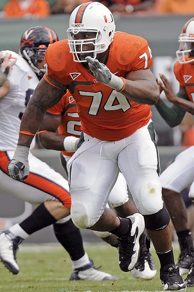 Orlando Franklin played tackle at the University of Miami.
