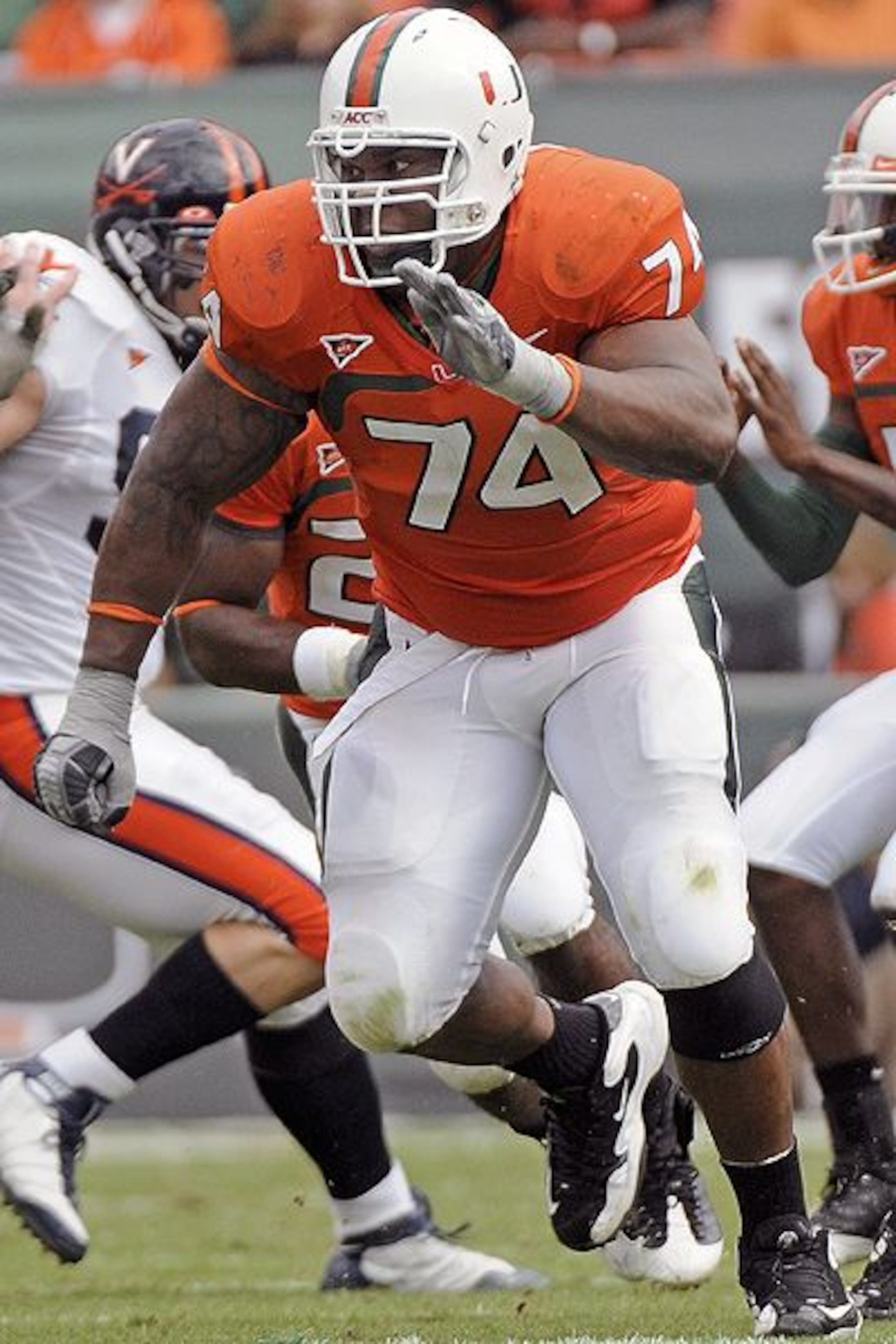 Orlando Franklin played tackle at the University of Miami. Orlando Franklin played tackle at the University of Miami.