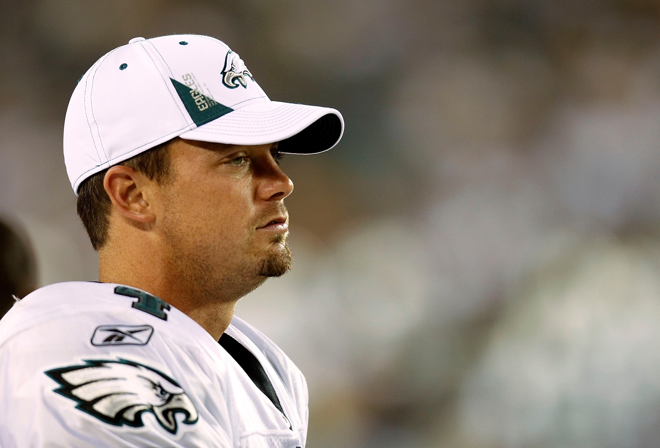 PHILADELPHIA - SEPTEMBER 02: Kevin Kolb #4 of the Philadelphia Eagles stands on the sidelines during a preseason game against the New York Jets at Lincoln Financial Field on September 2, 2010 in Philadelphia, Pennsylvania. (Photo by Jeff Zelevansky/Getty PHILADELPHIA - SEPTEMBER 02: Kevin Kolb #4 of the Philadelphia Eagles stands on the sidelines during a preseason game against the New York Jets at Lincoln Financial Field on September 2, 2010 in Philadelphia, Pennsylvania. (Photo by Jeff Zelevansky/Getty