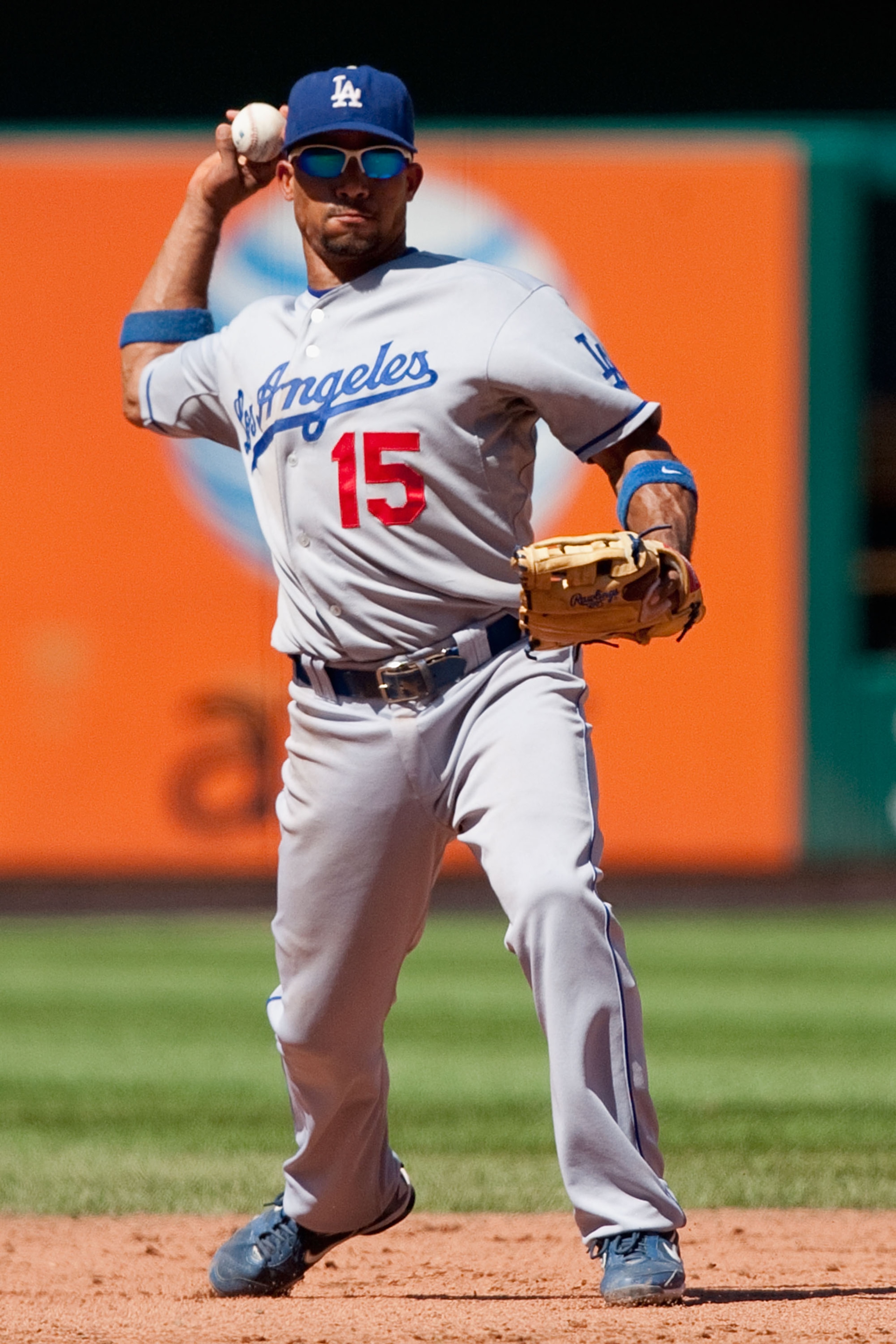 ST. LOUIS - JULY 18: Rafael Furcal #15 of the Los Angeles Dodgers throws to first base against the St. Louis Cardinals at Busch Stadium on July 18, 2010 in St. Louis, Missouri. The Cardinals beat the Dodgers 5-4. (Photo by Dilip Vishwanat/Getty Images) ST. LOUIS - JULY 18: Rafael Furcal #15 of the Los Angeles Dodgers throws to first base against the St. Louis Cardinals at Busch Stadium on July 18, 2010 in St. Louis, Missouri. The Cardinals beat the Dodgers 5-4. (Photo by Dilip Vishwanat/Getty Images)
