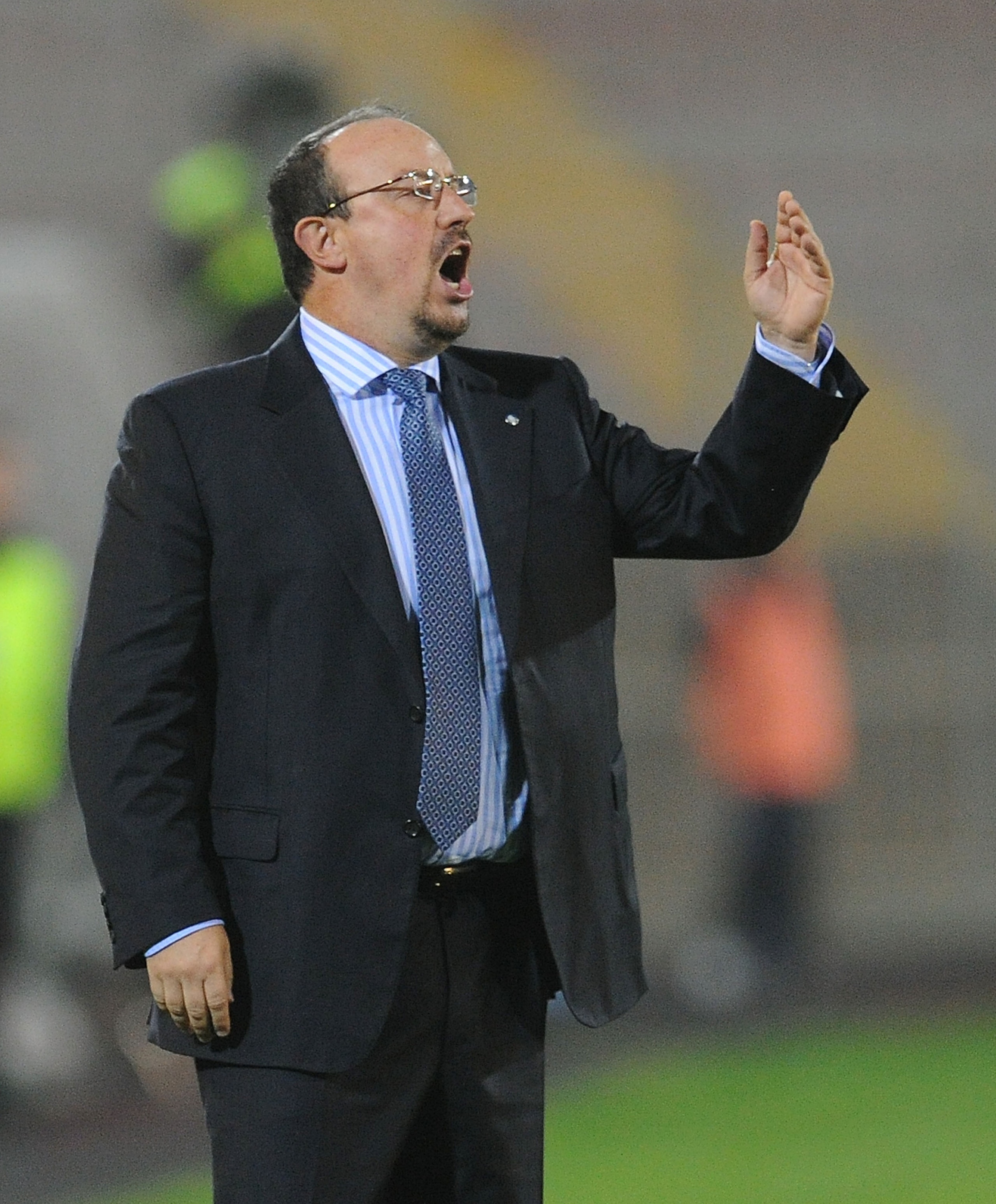 LECCE, ITALY - NOVEMBER 10:  Rafael Benitez, head coach of Inter Milan during the Serie A match between Lecce and Inter Milan at Stadio Via del Mare on November 10, 2010 in Lecce, Italy.  (Photo by Giuseppe Bellini/Getty Images)