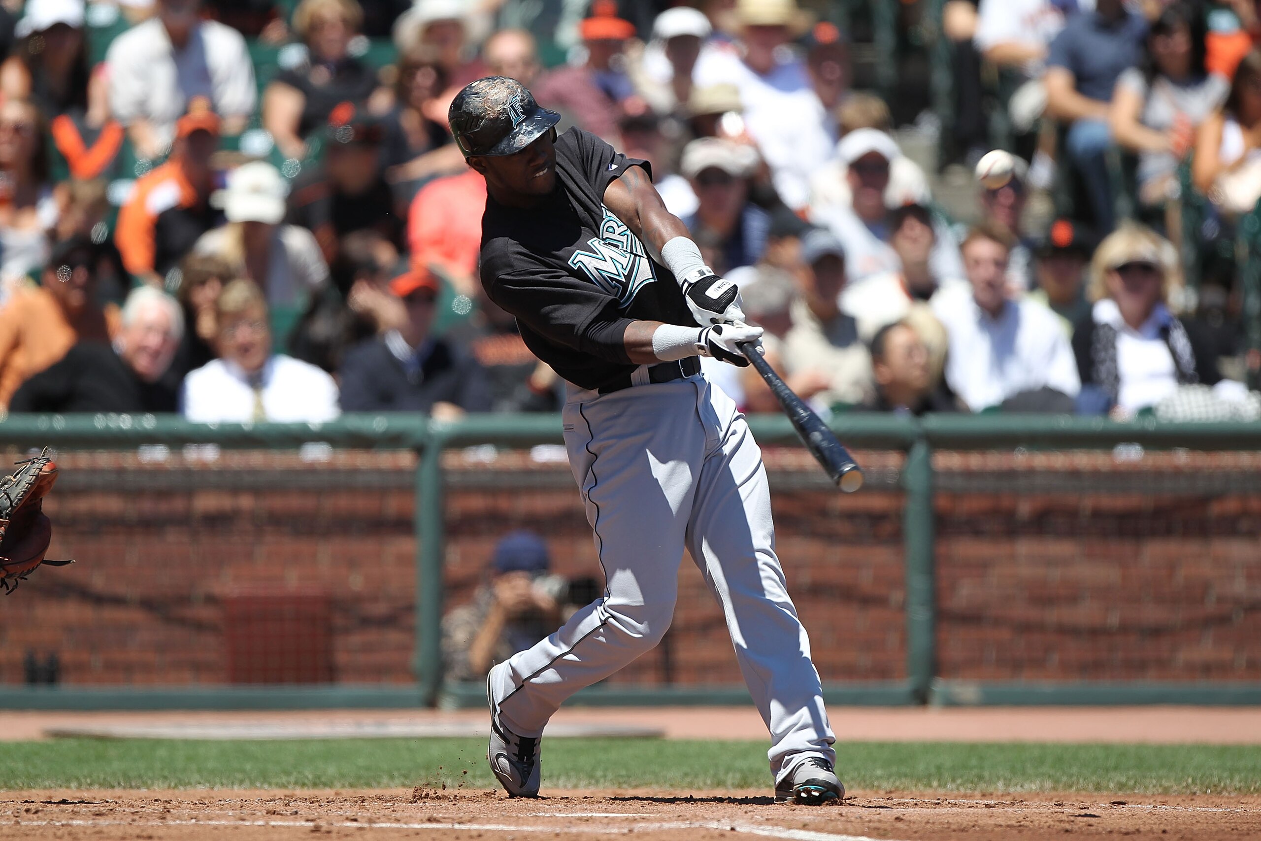 SAN FRANCISCO - JULY 29:  Hanley Ramirez #2 of the Florida Marlins bats against the San Francisco Giants during an MLB game at AT&T Park on July 29, 2010 in San Francisco, California.  (Photo by Jed Jacobsohn/Getty Images)