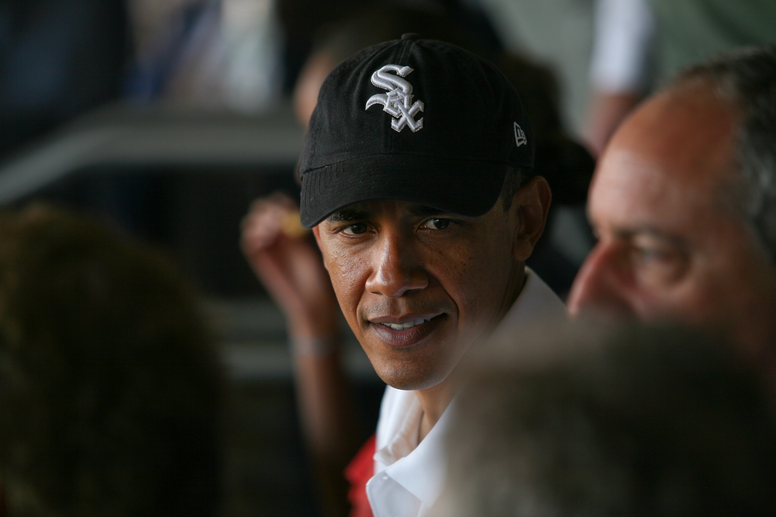 WASHINGTON - JUNE 18:  (AFP OUT) US President Barack Obama watches the Washington Nationals play against the Chicago White Sox at Nationals Park on June 18, 2010 in Washington, DC.  (Photo by Gary Fabiano-Pool/Getty Images)