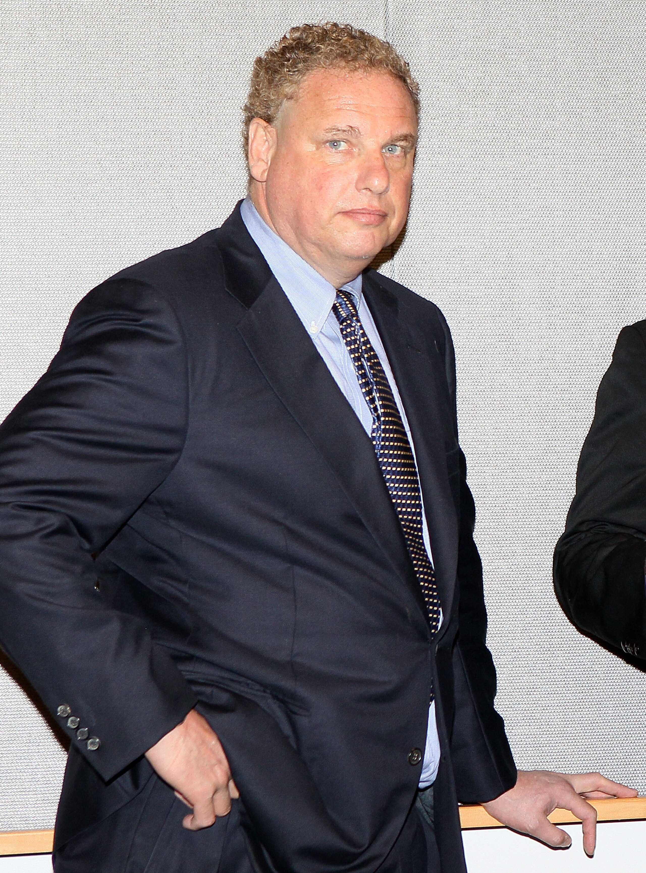NEW YORK, NY - JANUARY 19: New York Yankees president Randy Levine looks on after a press conference introducing Rafael Soriano (not pictured) on January 19, 2011 at Yankee Stadium in the Bronx borough of New York City. The Yankees signed Soriano to a thr