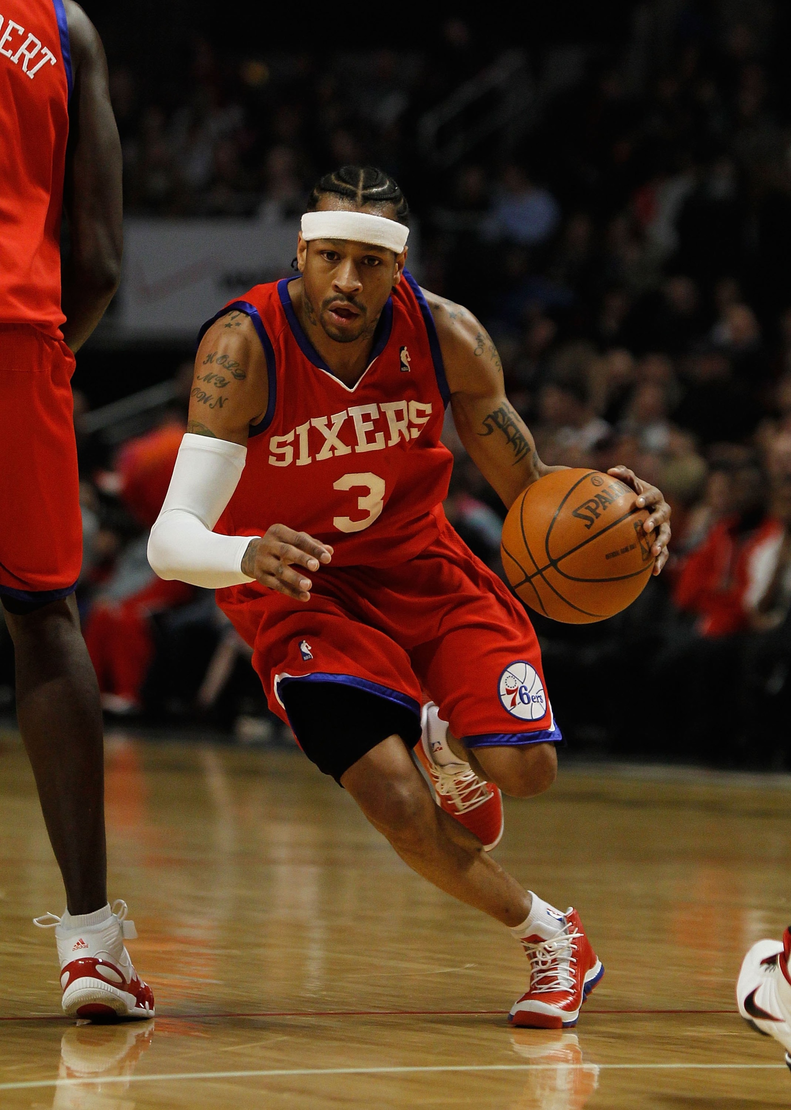 CHICAGO - FEBRUARY 20: Allen Iverson #3 of the Philadelphia 76ers moves against the Chicago Bulls at the United Center on February 20, 2010 in Chicago, Illinois. The Bulls defeated the 76ers 122-90. NOTE TO USER: User expressly acknowledges and agrees tha CHICAGO - FEBRUARY 20: Allen Iverson #3 of the Philadelphia 76ers moves against the Chicago Bulls at the United Center on February 20, 2010 in Chicago, Illinois. The Bulls defeated the 76ers 122-90. NOTE TO USER: User expressly acknowledges and agrees tha