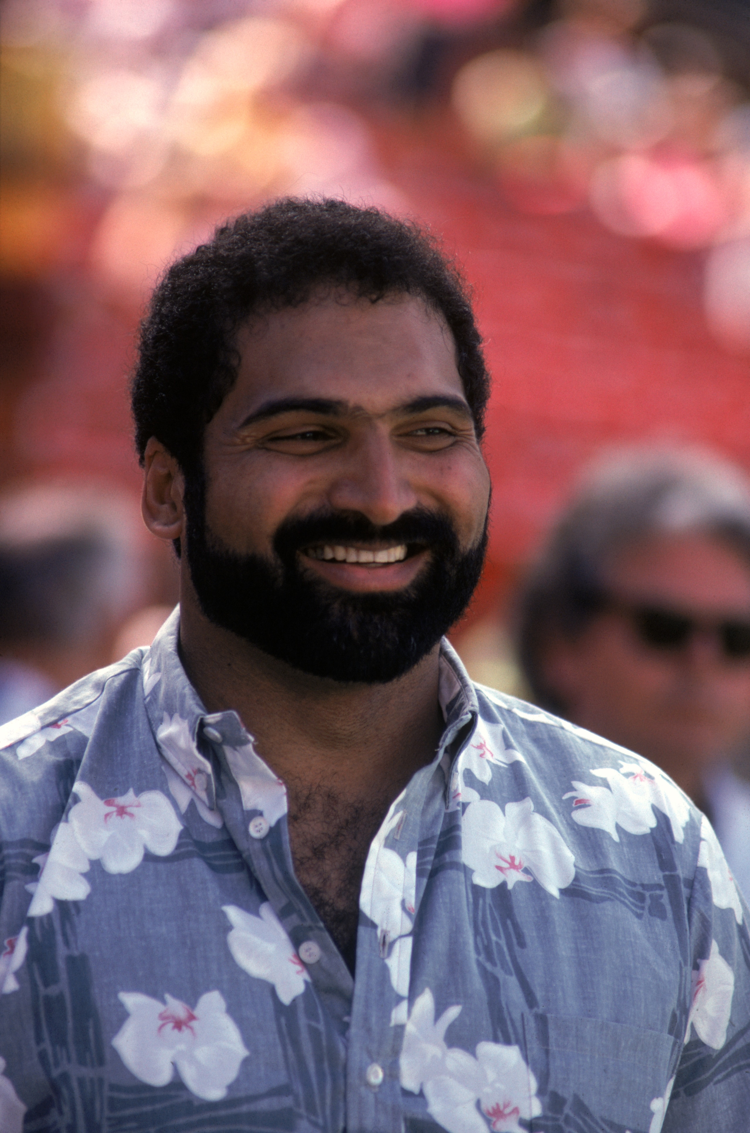 HONOLULU, HI - FEBRUARY 4:  Class of 1990 Hall of Fame inductee, Franco Harris, attends the 1990 NFL Pro Bowl at Aloha Stadium on February 4, 1990 in Honolulu, Hawaii.  The NFC won 27-21.  Running back Franco Harris played for the Pittsburgh Steelers from