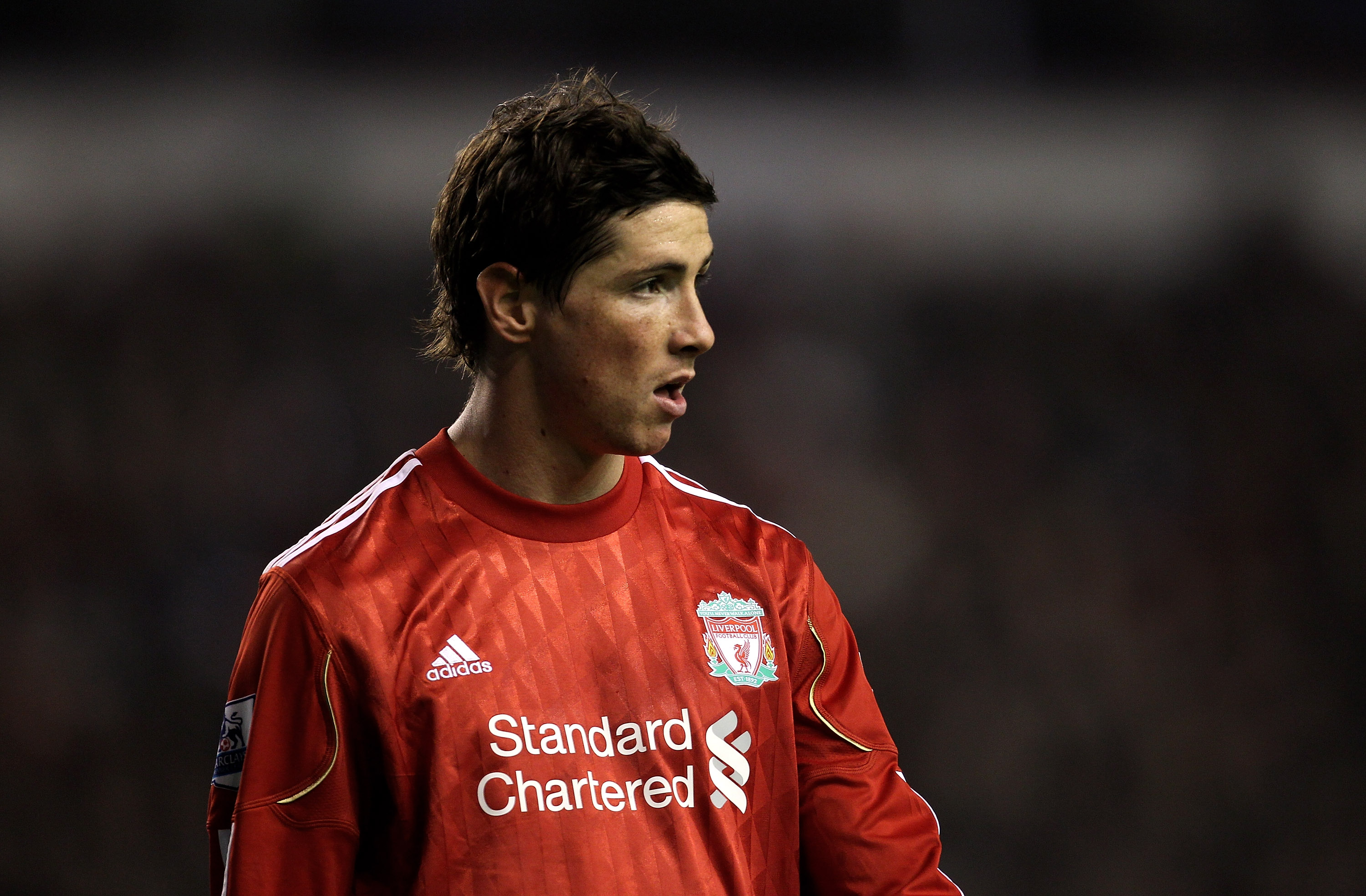LIVERPOOL, ENGLAND - NOVEMBER 20:  Fernando Torres of Liverpool looks on during the Barclays Premier League match between Liverpool and West Ham United at Anfield on November 20, 2010 in Liverpool, England.  (Photo by Alex Livesey/Getty Images)