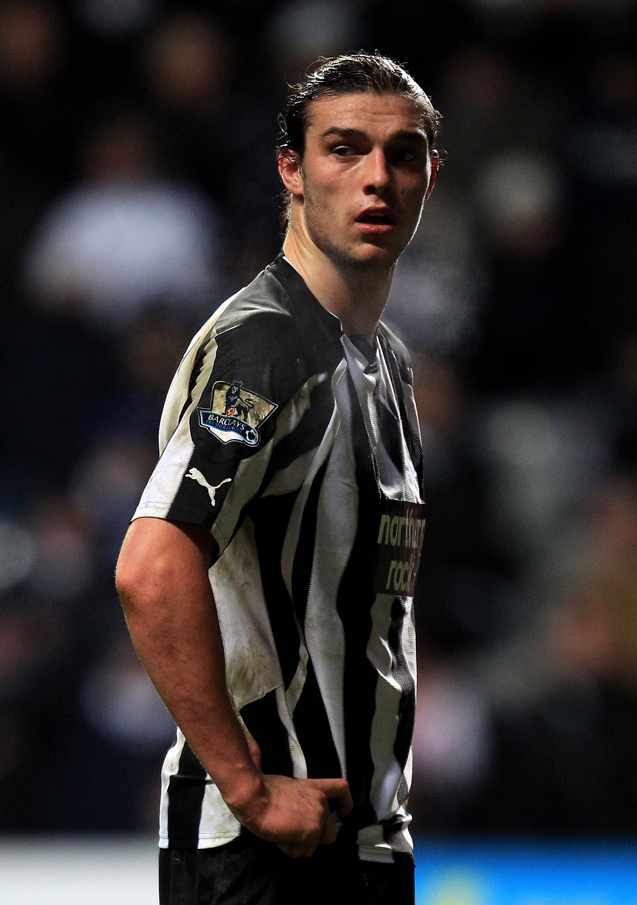 NEWCASTLE, UNITED KINGDOM - DECEMBER 11:  Andy Carroll of Newcastle United looks on during the Barclays Premier League match between Newcastle United and Liverpool at St James' Park on December 11, 2010 in Newcastle, England. (Photo by Mark Thompson/Getty