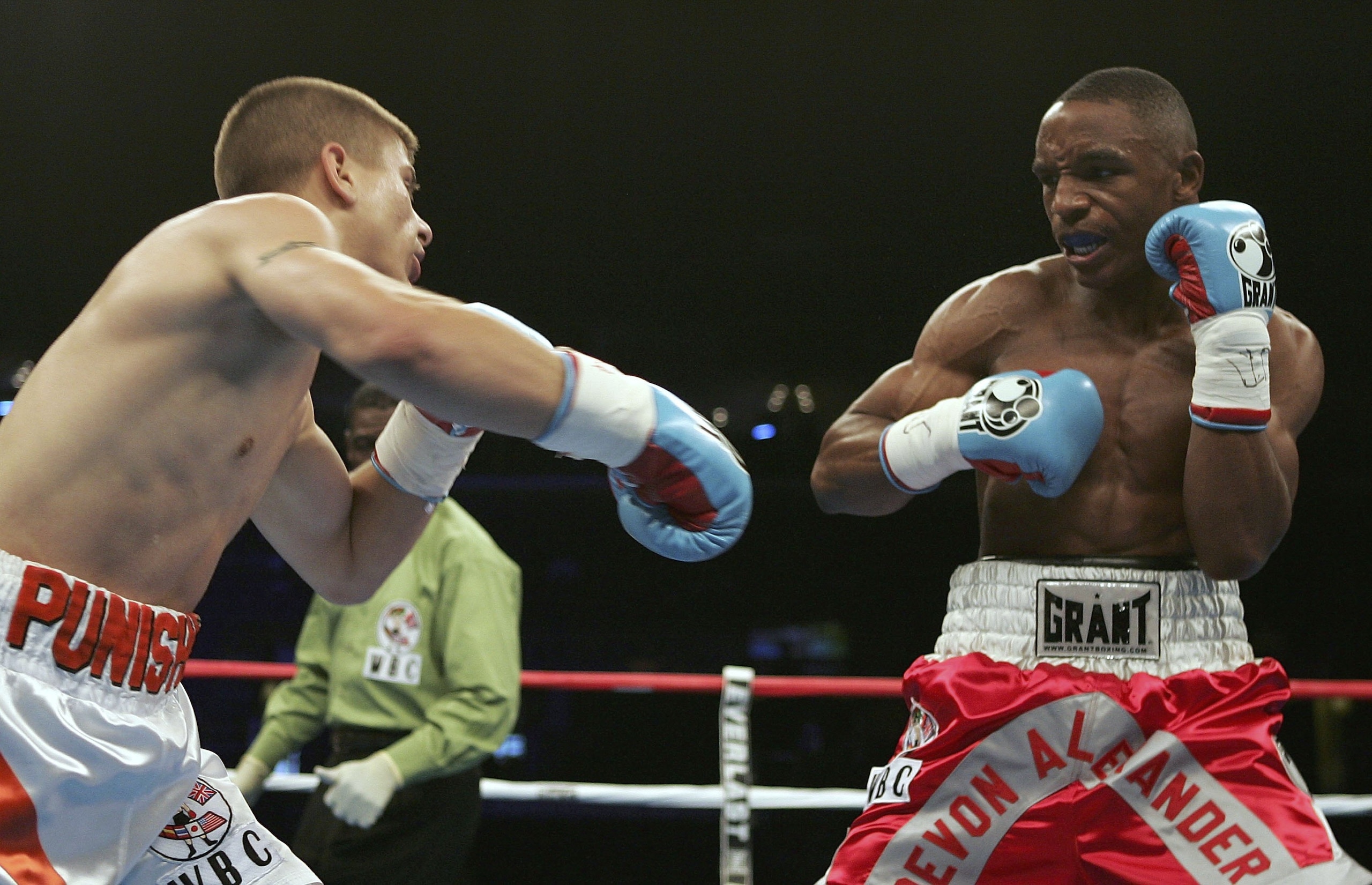 ST. LOUIS - JULY 8: Devon Alexander (R) and Tyler Ziolkowski exchange blows during their fight on July 8, 2006 at the Savvis Center in St. Louis, Missouri. (Photo by Elsa/Getty Images) ST. LOUIS - JULY 8: Devon Alexander (R) and Tyler Ziolkowski exchange blows during their fight on July 8, 2006 at the Savvis Center in St. Louis, Missouri. (Photo by Elsa/Getty Images)
