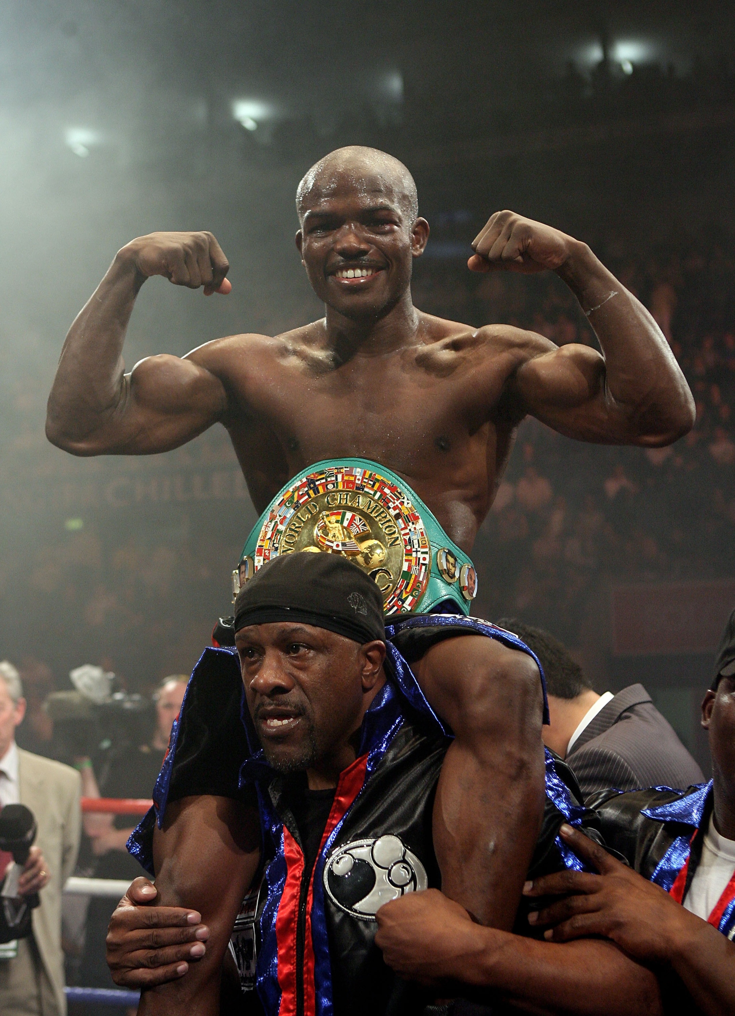 NOTTINGHAM, ENGLAND - MAY 10: Timothy Bradley celebrates his win against Junior Witter for the WBC Light Welterweight fight on May 10, 2008 at Nottingham Ice Arena in Nottingham, England. (Photo by John Gichigi/Getty Images) NOTTINGHAM, ENGLAND - MAY 10: Timothy Bradley celebrates his win against Junior Witter for the WBC Light Welterweight fight on May 10, 2008 at Nottingham Ice Arena in Nottingham, England. (Photo by John Gichigi/Getty Images)
