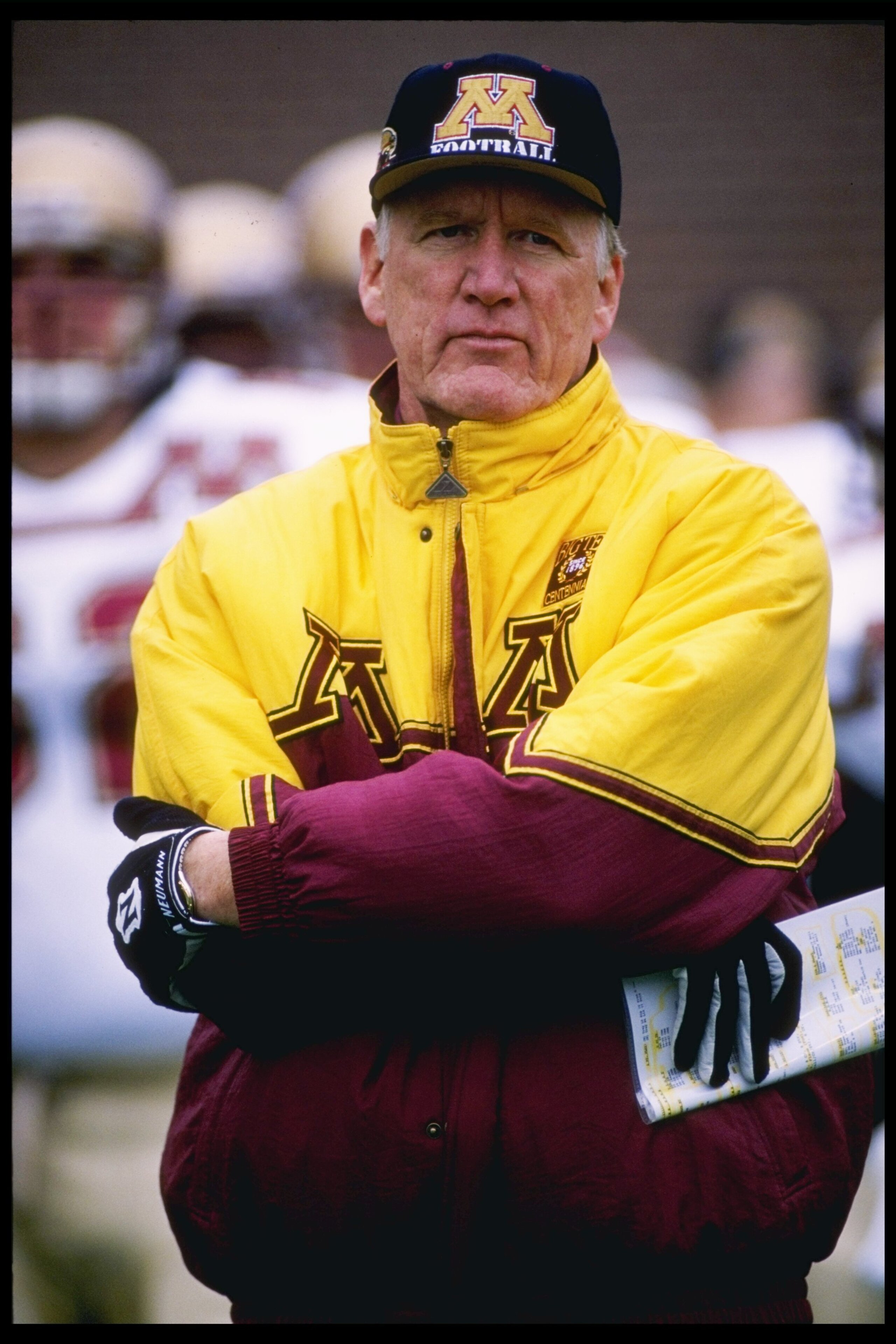18 Nov 1995: Coach Jim Wacker of the Minnesota Golden Gophers watches his players during a game against the Illinois Fighting Illini at Memorial Stadium in Champaign, Illinois. Illinois won the game 48-14. Mandatory Credit: Brian Bahr /Allsport 18 Nov 1995: Coach Jim Wacker of the Minnesota Golden Gophers watches his players during a game against the Illinois Fighting Illini at Memorial Stadium in Champaign, Illinois. Illinois won the game 48-14. Mandatory Credit: Brian Bahr /Allsport