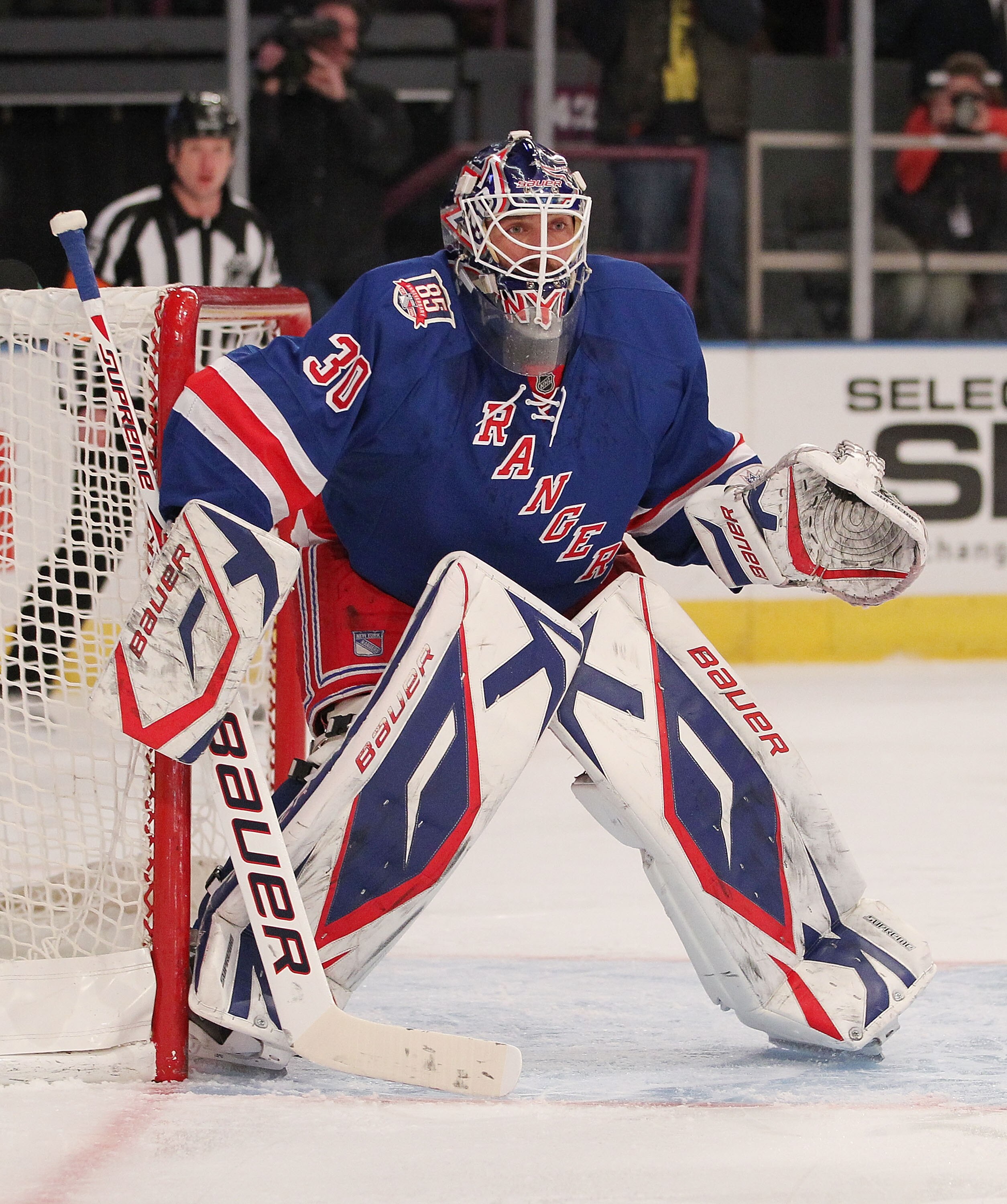 NEW YORK, NY - DECEMBER 23:  Goalie Henrik Lundqvist #30 of the New York Rangers during an NHL hockey game against the Tampa Bay Lightning at Madison Square Garden on December 23, 2010 in New York City.  (Photo by Paul Bereswill/Getty Images)