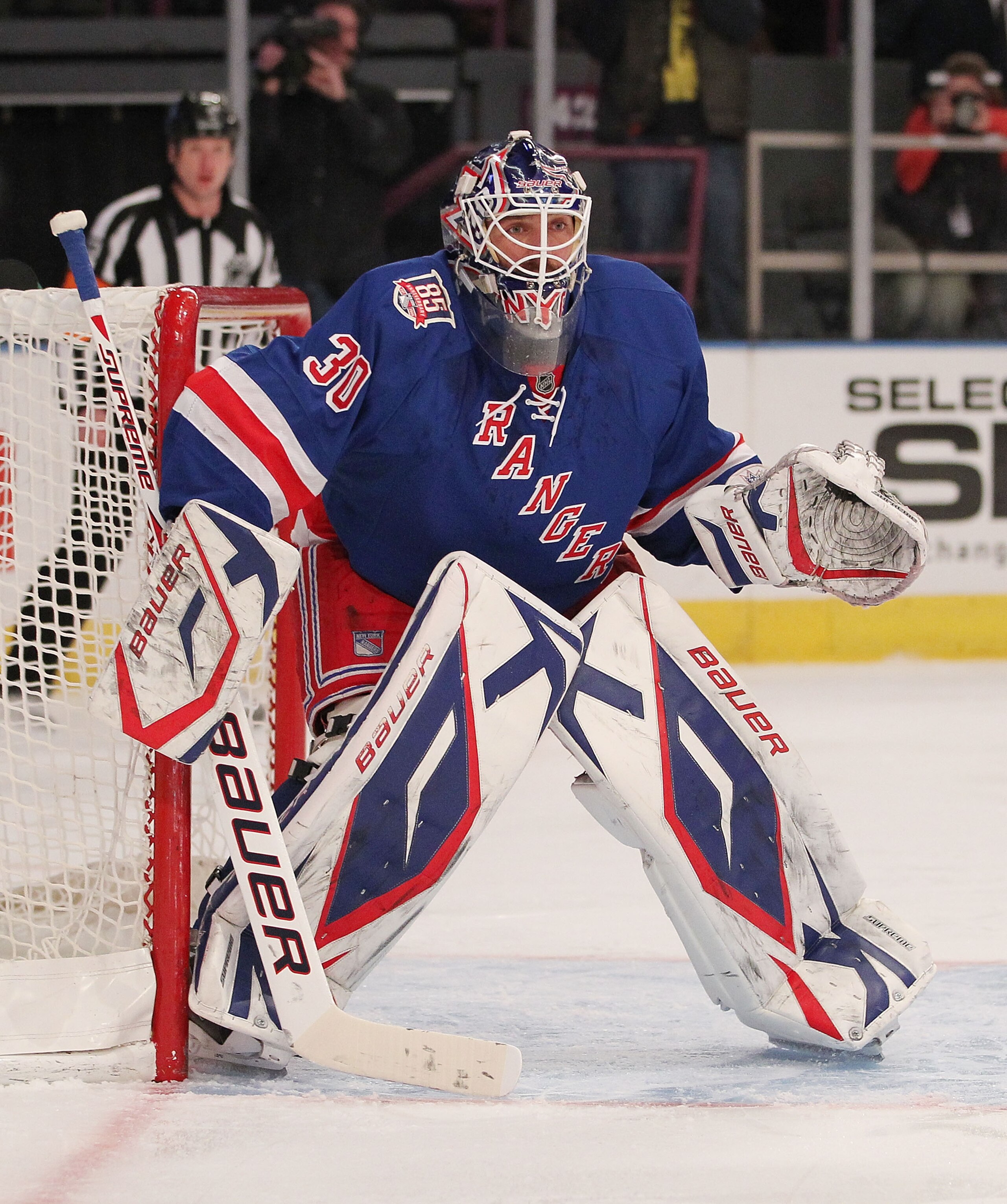 NEW YORK, NY - DECEMBER 23:  Goalie Henrik Lundqvist #30 of the New York Rangers during an NHL hockey game against the Tampa Bay Lightning at Madison Square Garden on December 23, 2010 in New York City.  (Photo by Paul Bereswill/Getty Images)