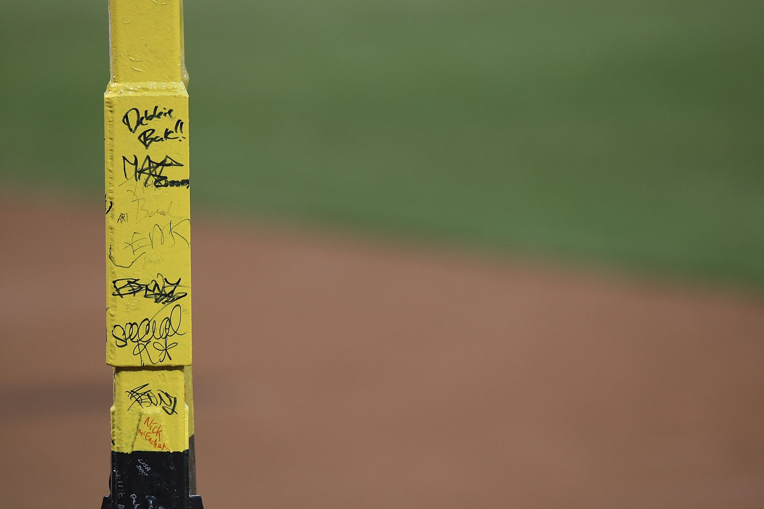 BOSTON - OCTOBER 24:  A detail view of Peske's Pole  in right field prior to Game One of the 2007 Major League Baseball World Series between the Colorado Rockies and the Boston Red Sox at Fenway Park on October 24, 2007 in Boston, Massachusetts.  (Photo b