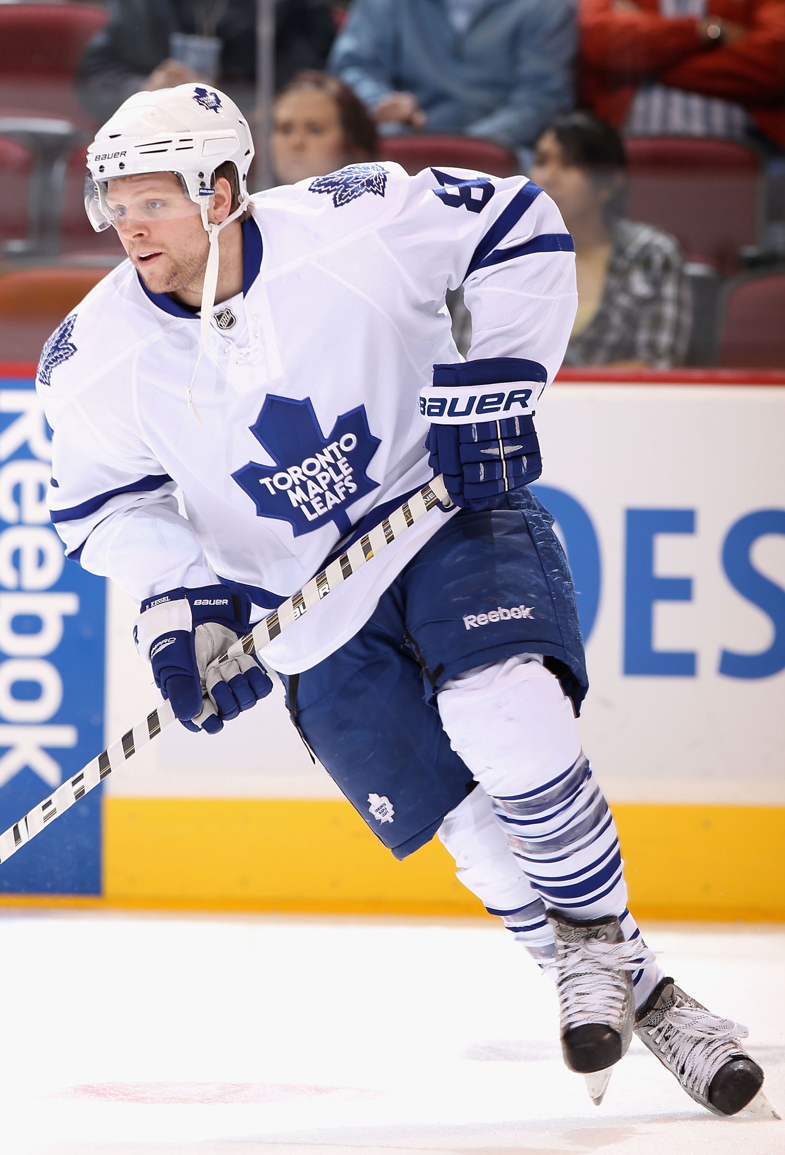 GLENDALE, AZ - JANUARY 13:  Phil Kessel #81 of the Toronto Maple Leafs warms up before the NHL game against the Phoenix Coyotes at Jobing.com Arena on January 13, 2011 in Glendale, Arizona.  The Coyotes defeated the Maple Leafs 5-1.  (Photo by Christian P