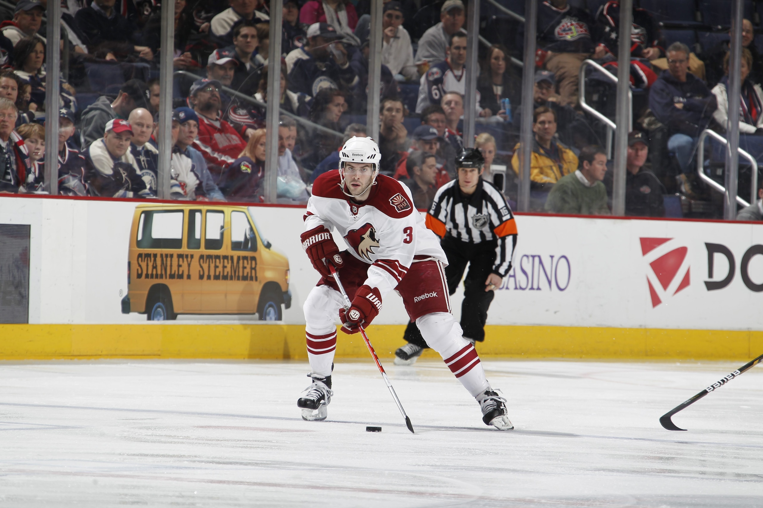 COLUMBUS, OH - JANUARY 11: Keith Yandle #3 of the Phoenix Coyotes skates against the Columbus Blue Jackets during a game on January 11, 2011 at the Nationwide Arena in Columbus, Ohio. (Photo by Gregory Shamus/Getty Images)