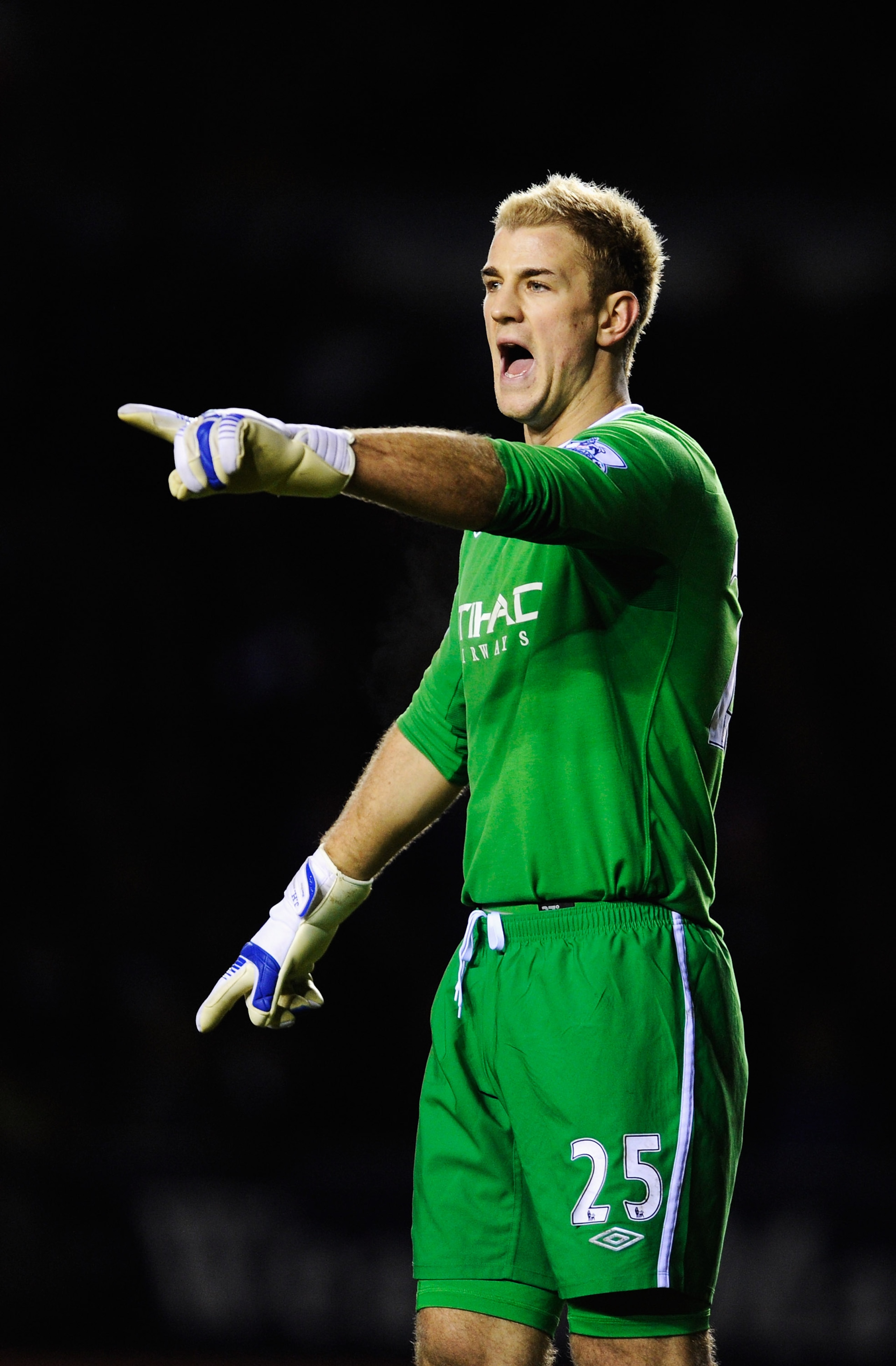 LEICESTER, UNITED KINGDOM - JANUARY 09:  Joe Hart the Manchester City goalkeeper is seen during the FA Cup sponsored by E.ON 3rd Round match between between Leicester City and Manchester City at Walkers Stadium on January 9, 2011 in Leicester, England.  (