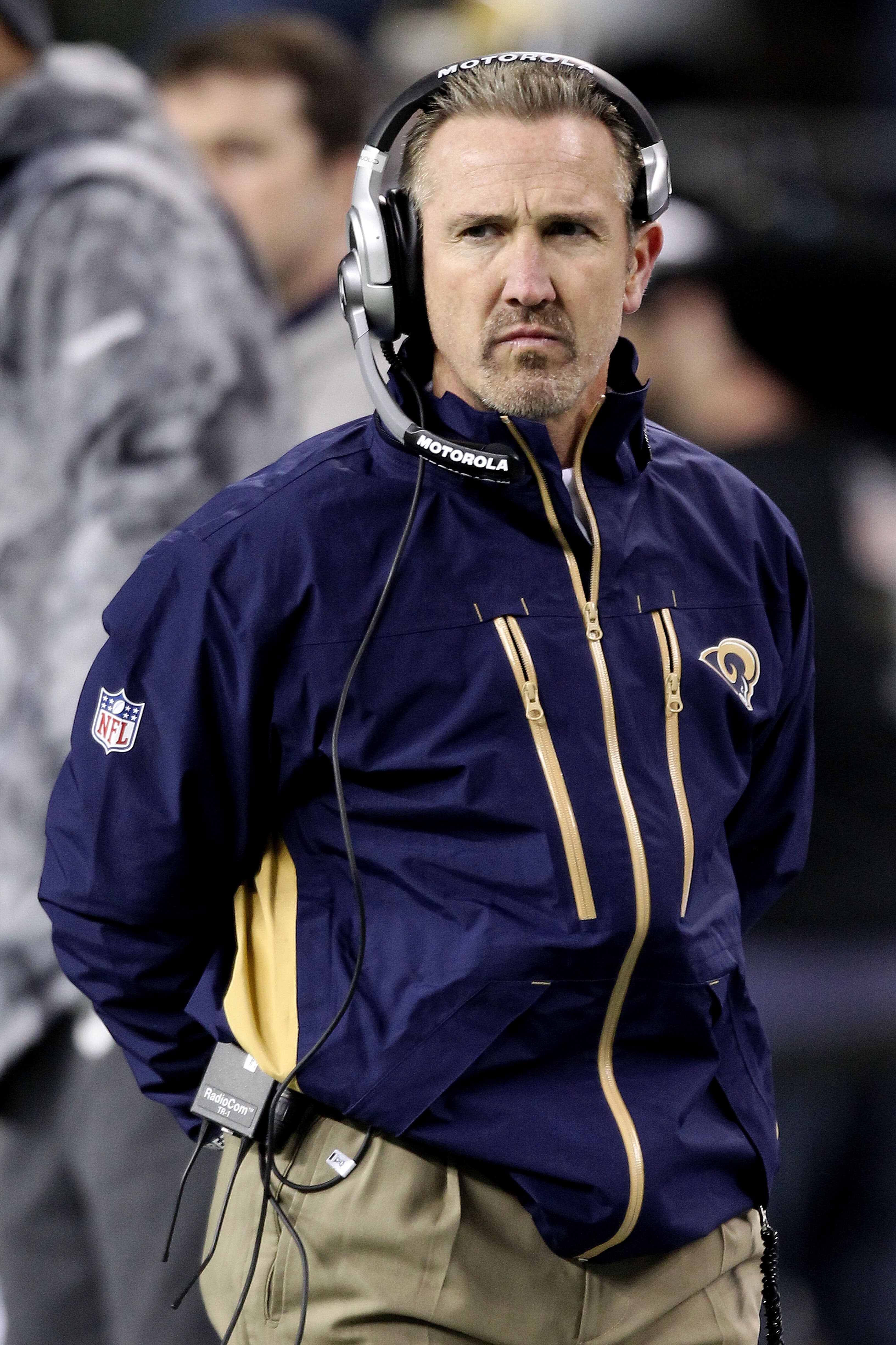 SEATTLE, WA - JANUARY 02:  Head coach Steve Spagnuolo of the St. Louis Rams stands on the field during their game against the Seattle Seahawks at Qwest Field on January 2, 2011 in Seattle, Washington.  (Photo by Otto Greule Jr/Getty Images)