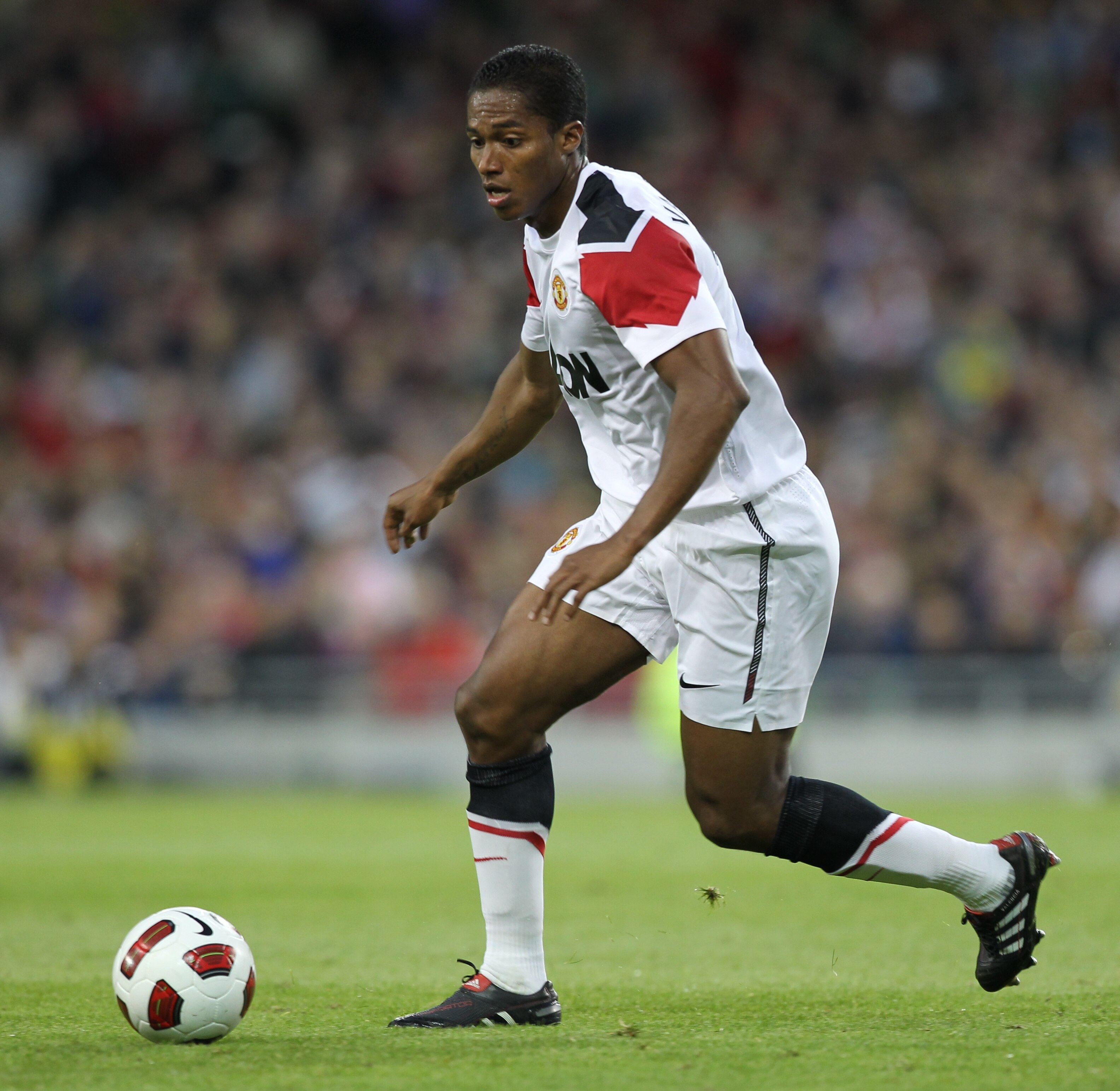 DUBLIN,  IRELAND - AUGUST 4:  Antonio Valencia of Manchester United during the Airtricity XI v Manchester United XI Friendly Match at the Aviva Stadium on August 4, 2010 in Dublin, Republic of Ireland. (Photo by Patrick Bolger/Getty Images)