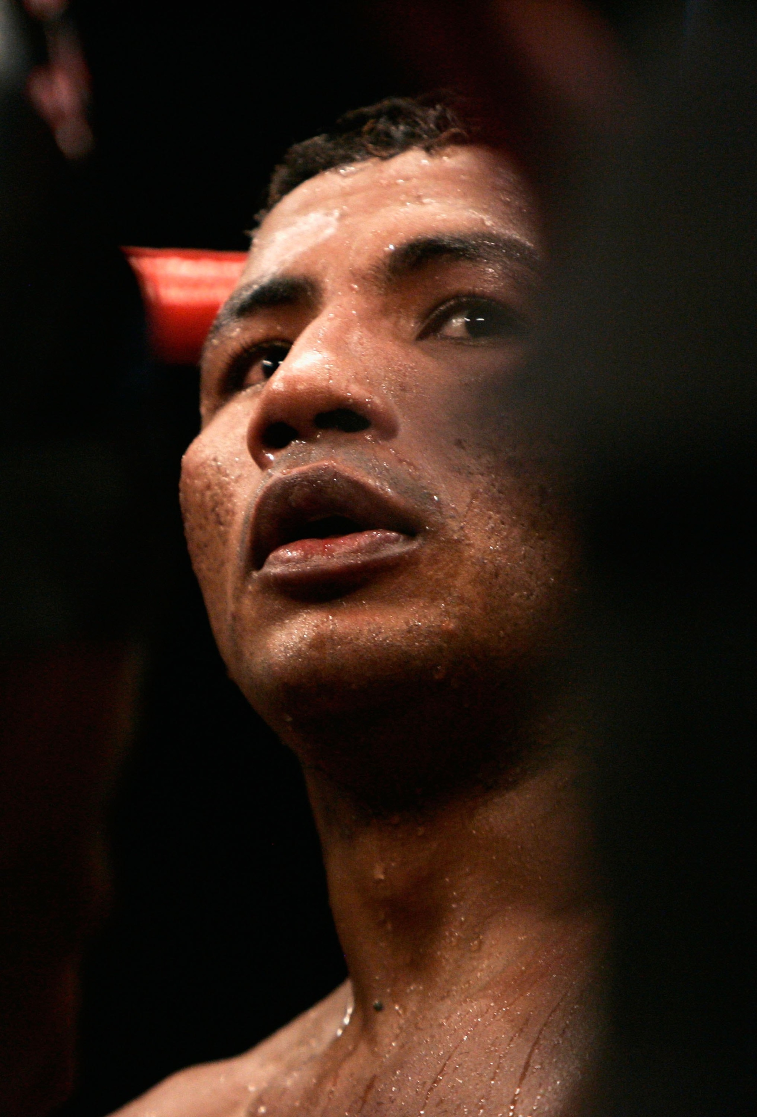 LAS VEGAS - MAY 06: Ricardo Mayorga rests in the corner in between rounds of the WBC super welterweight title fight against Oscar De La Hoya at the MGM Grand Garden Arena May 6, 2006 in Las Vegas, Nevada. Oscar De La Hoya defeated Ricardo Mayorga by tec LAS VEGAS - MAY 06: Ricardo Mayorga rests in the corner in between rounds of the WBC super welterweight title fight against Oscar De La Hoya at the MGM Grand Garden Arena May 6, 2006 in Las Vegas, Nevada. Oscar De La Hoya defeated Ricardo Mayorga by tec