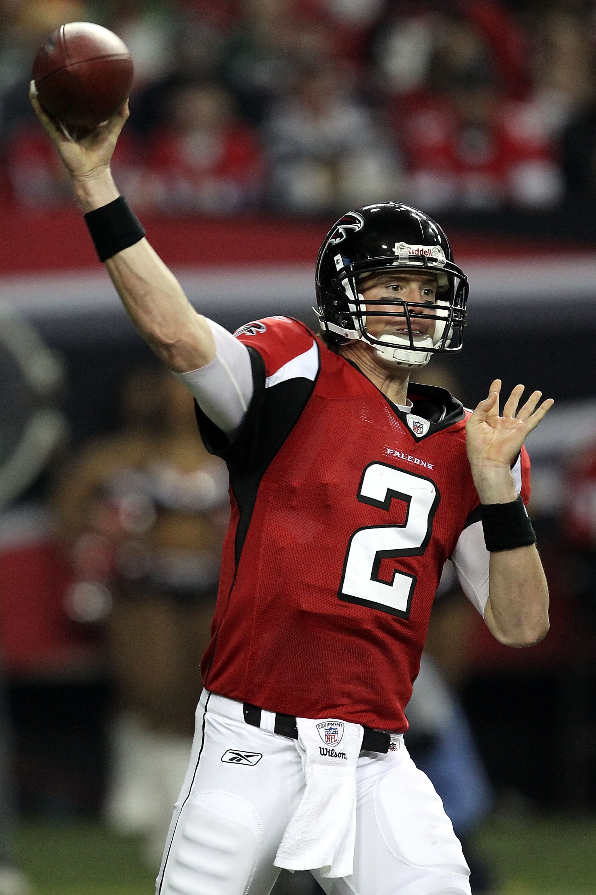 ATLANTA, GA - JANUARY 15:  Matt Ryan #2 of the Atlanta Falcons throws a pass against the Green Bay Packers during their 2011 NFC divisional playoff game at Georgia Dome on January 15, 2011 in Atlanta, Georgia.  (Photo by Streeter Lecka/Getty Images)