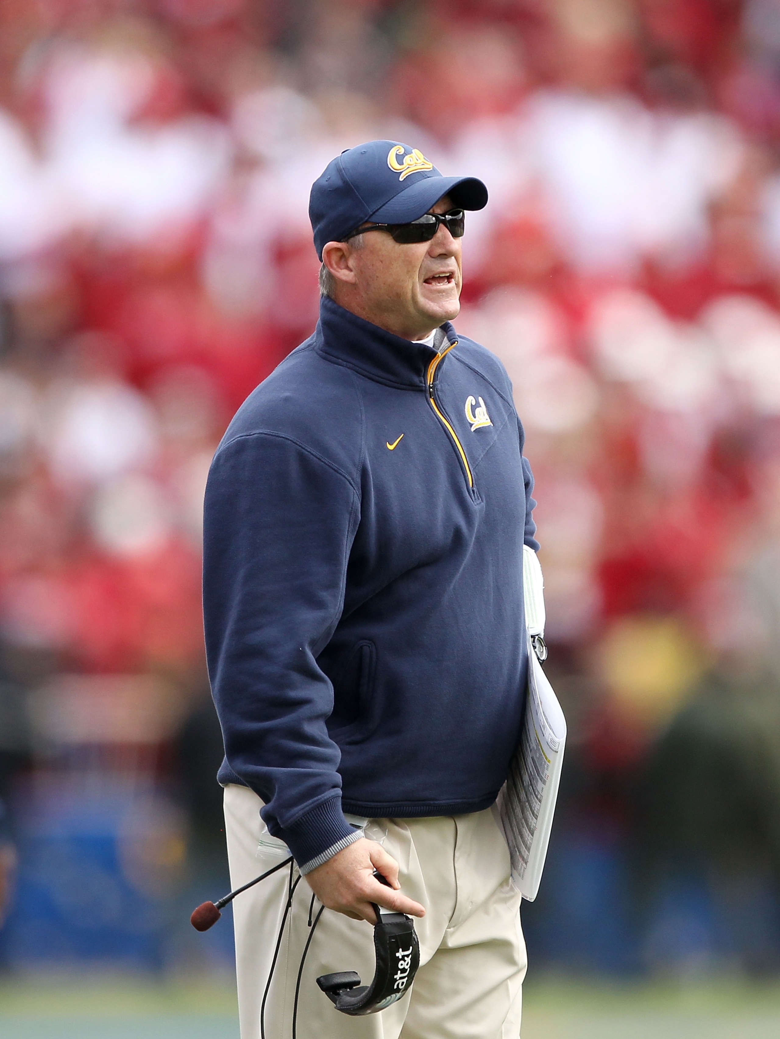 BERKELEY, CA - NOVEMBER 20:  Head coach Jeff Tedford of the California Golden Bears watches his team play their game against the Stanford Cardinal at California Memorial Stadium on November 20, 2010 in Berkeley, California.  (Photo by Ezra Shaw/Getty Imag