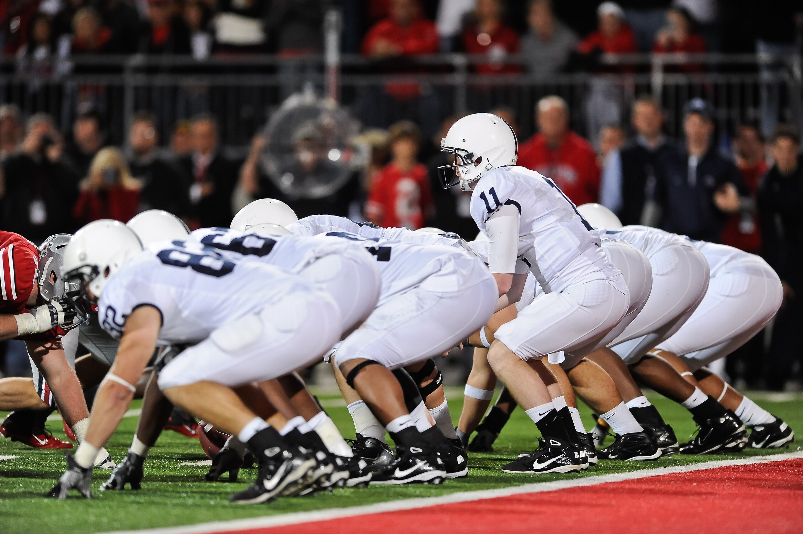 COLUMBUS, OH - NOVEMBER 13:  Quarterback Matt McGloin #11 of the Penn State Nittany Lions takes the snap against the Ohio State Buckeyes at Ohio Stadium on November 13, 2010 in Columbus, Ohio.  (Photo by Jamie Sabau/Getty Images)