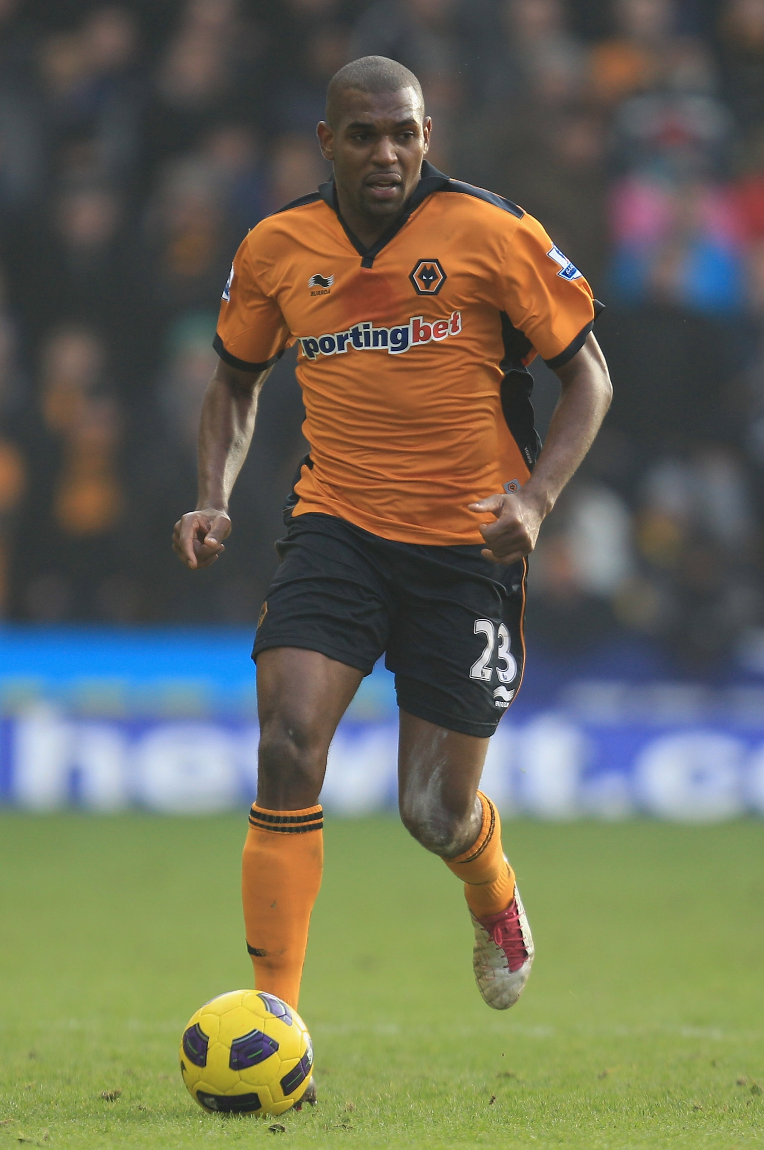 WOLVERHAMPTON, ENGLAND - JANUARY 22:   Ronald Zubar of Wolverhampton Wanderers in action during the Barclays Premier League match between Wolverhampton Wanderers and Liverpool at Molineux on January 22, 2011 in Wolverhampton, England.  (Photo by Mark Thom