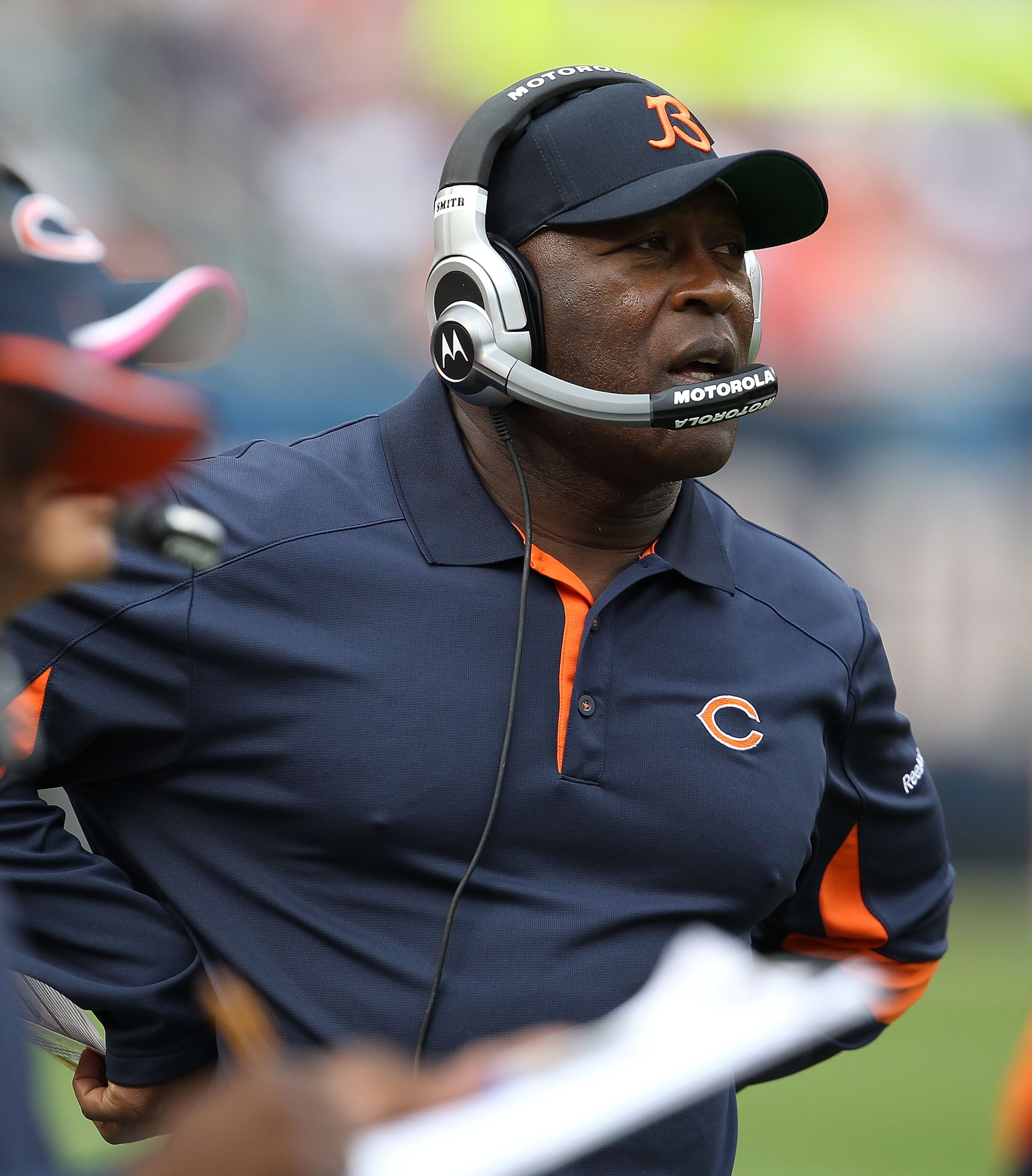 CHICAGO - OCTOBER 24: Head coach Lovie Smith of the Chicago Bears watches as his team takes on the Washington Redskins at Soldier Field on October 24, 2010 in Chicago, Illinois. The Redskins defeated the Bears 17-14. (Photo by Jonathan Daniel/Getty Images
