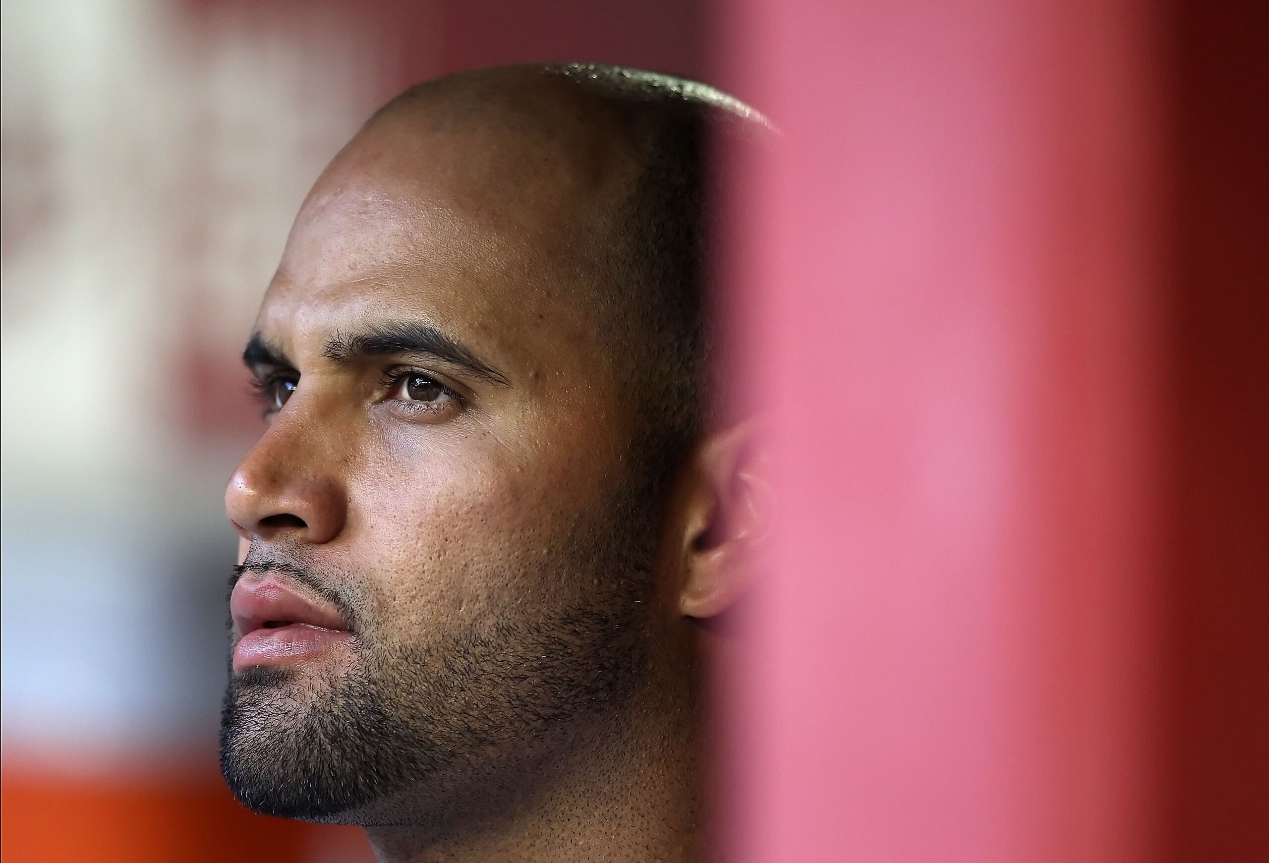 PHOENIX - JUNE 11:  Albert Pujols #5 of the St. Louis Cardinals in the dugout during the Major League Baseball game against the Arizona Diamondbacks at Chase Field on June 11, 2010 in Phoenix, Arizona. The Cardinals defeated the Diamondbacks 5-2.  (Photo
