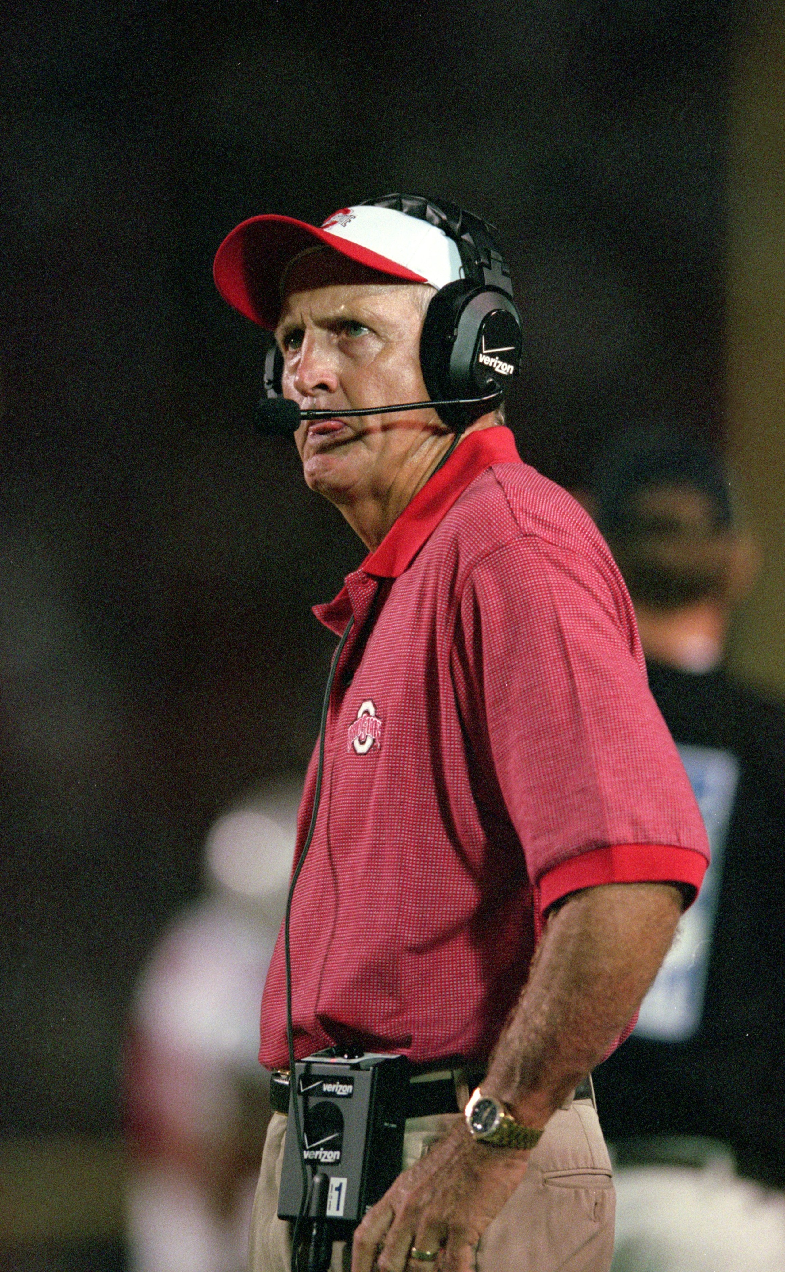9 Sep 2000: Coach John Cooper of the Ohio State Buckeyes watches the action during the game against the Arizona Wildcats at the Arizona Stadium in Tucson, Arizona. The Buckeyes defeated the Wildcats 27-17.Mandatory Credit: Harry How /Allsport 9 Sep 2000: Coach John Cooper of the Ohio State Buckeyes watches the action during the game against the Arizona Wildcats at the Arizona Stadium in Tucson, Arizona. The Buckeyes defeated the Wildcats 27-17.Mandatory Credit: Harry How /Allsport