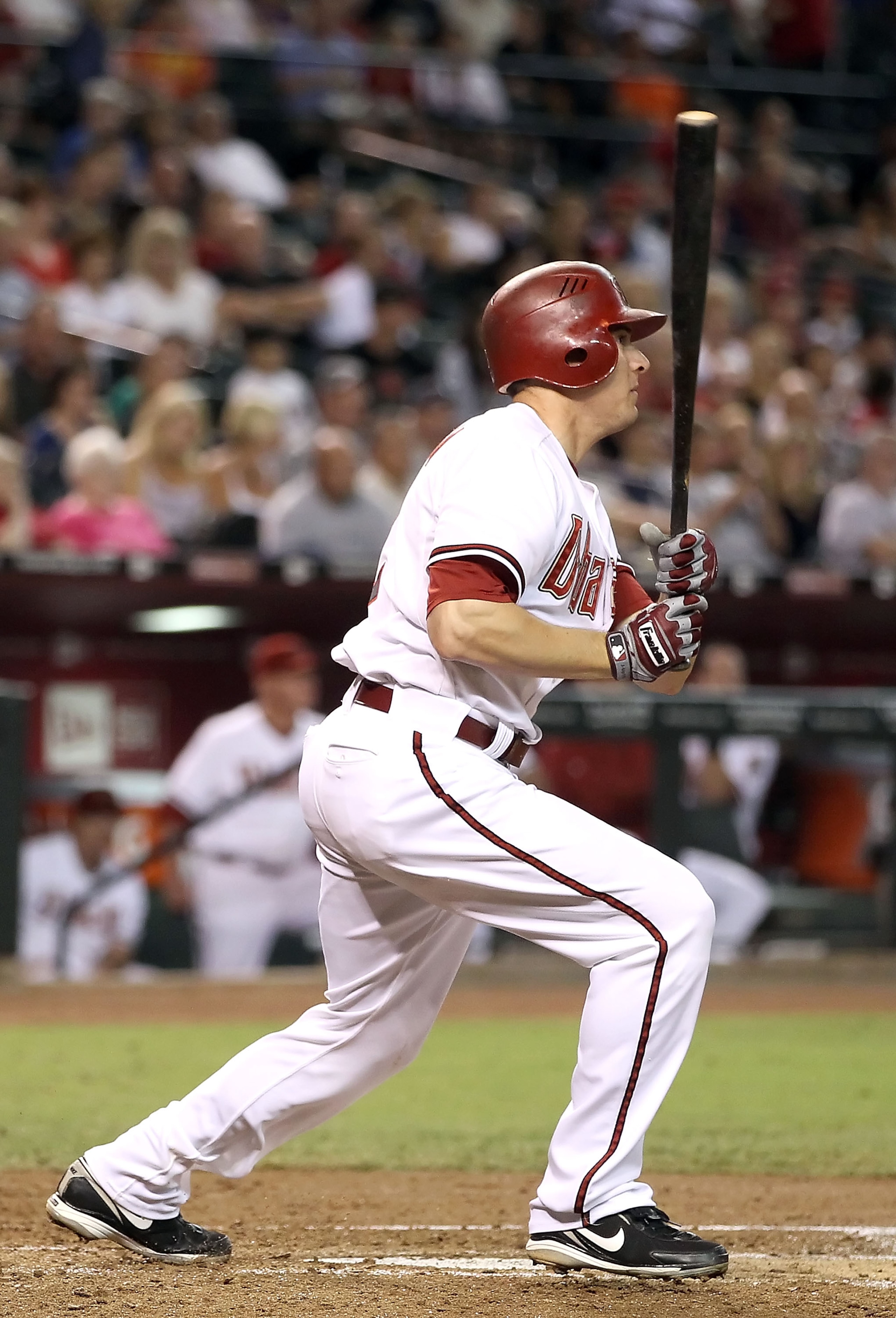 PHOENIX - SEPTEMBER 24: Kelly Johnson #2 of the Arizona Diamondbacks hits a single against the Los Angeles Dodgers during the fourth inning of the Major League Baseball game at Chase Field on September 24, 2010 in Phoenix, Arizona. (Photo by Christian PHOENIX - SEPTEMBER 24: Kelly Johnson #2 of the Arizona Diamondbacks hits a single against the Los Angeles Dodgers during the fourth inning of the Major League Baseball game at Chase Field on September 24, 2010 in Phoenix, Arizona. (Photo by Christian