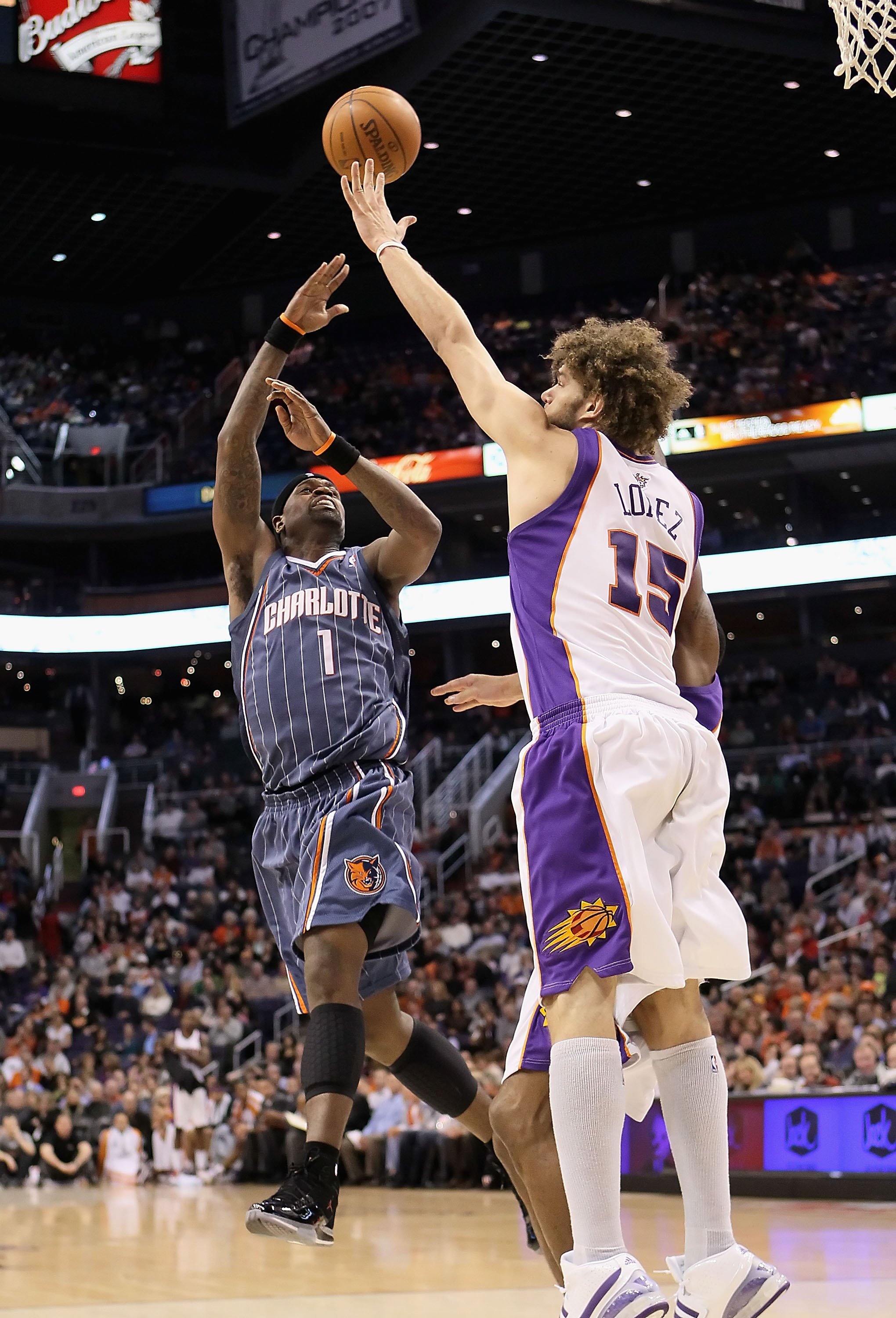 PHOENIX - JANUARY 26:  Stephen Jackson #1 of the Charlotte Bobcats puts up a shot during the NBA game against the Phoenix Suns at US Airways Center on January 26, 2010 in Phoenix, Arizona. The Bobcats defeated the Suns in overtime.  114-109.  NOTE TO USER