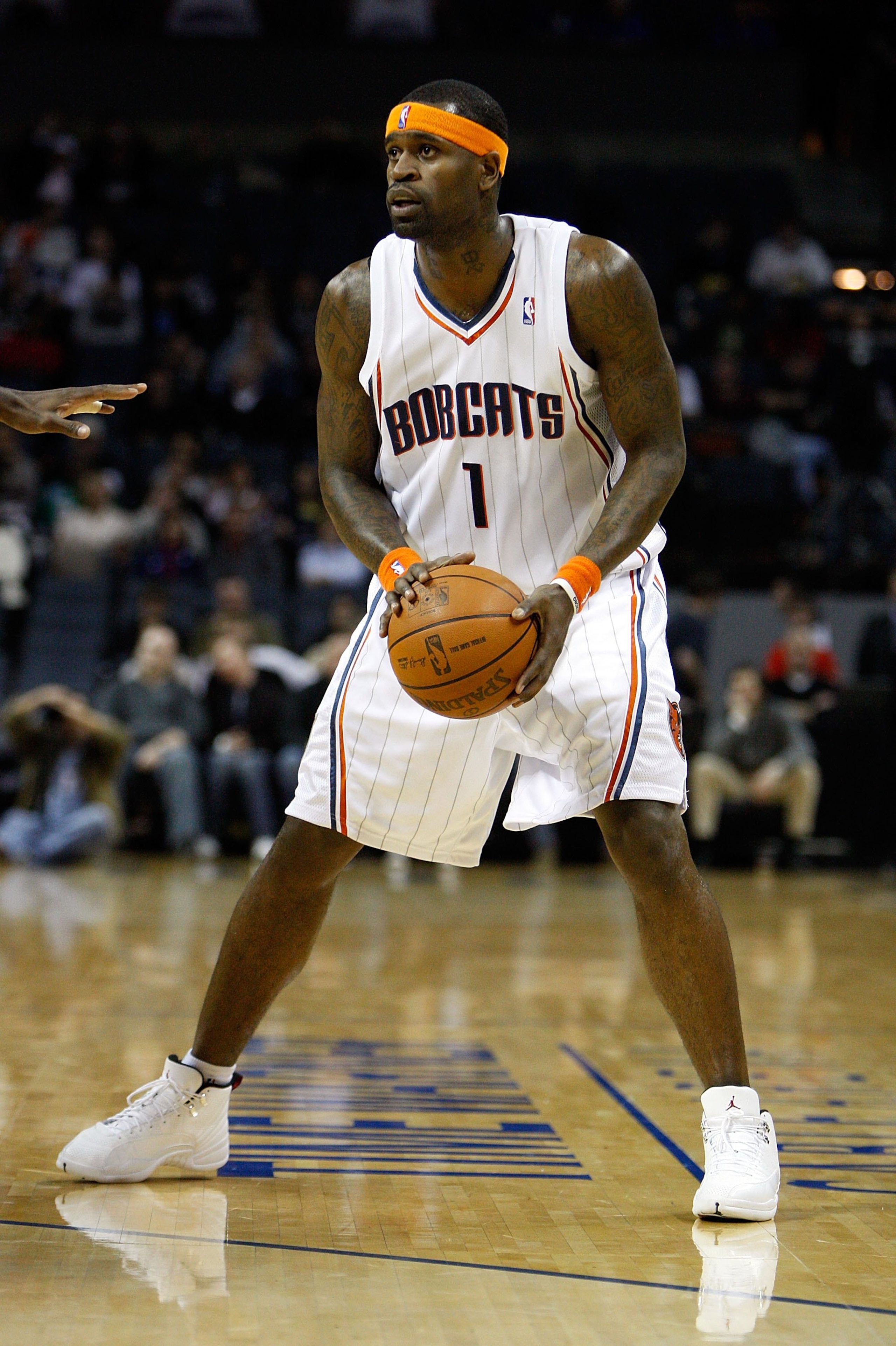 CHARLOTTE, NC - JANUARY 15:  Stephen Jackson #1 of the Charlotte Bobcats looks to pass during the game against the San Antonio Spurs on January 15, 2010 at Time Warner Cable Arena in Charlotte, North Carolina.  The Bobcats won 92-76.  NOTE TO USER: User e