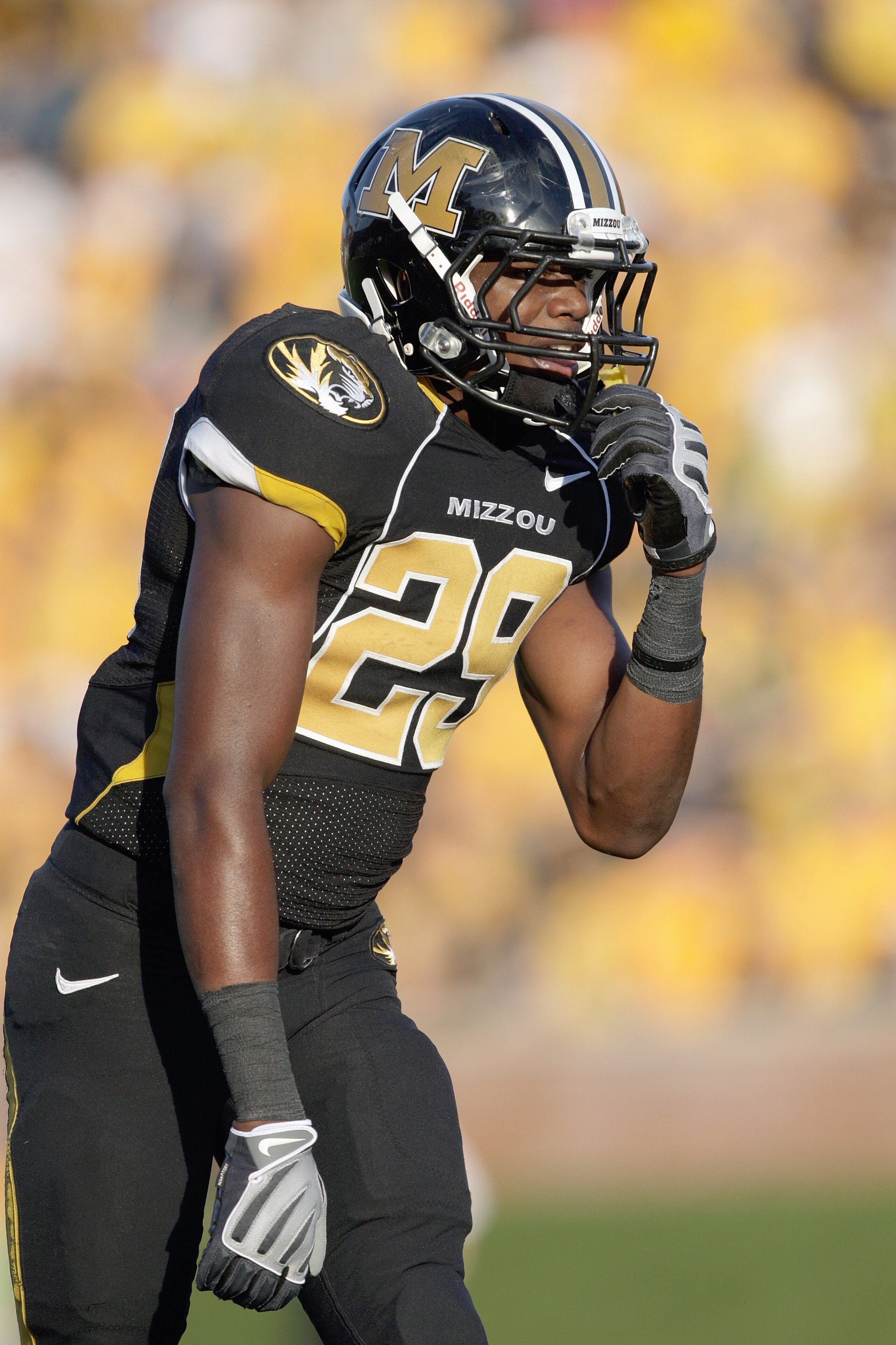 COLUMBIA, MO - NOVEMBER 7:  Jerrell Jackson #29 of the Missouri Tigers gets ready during the game against the Baylor Bears at Faurot Field/Memorial Stadium on November 7, 2009 in Columbia, Missouri. (Photo by Jamie Squire/Getty Images)