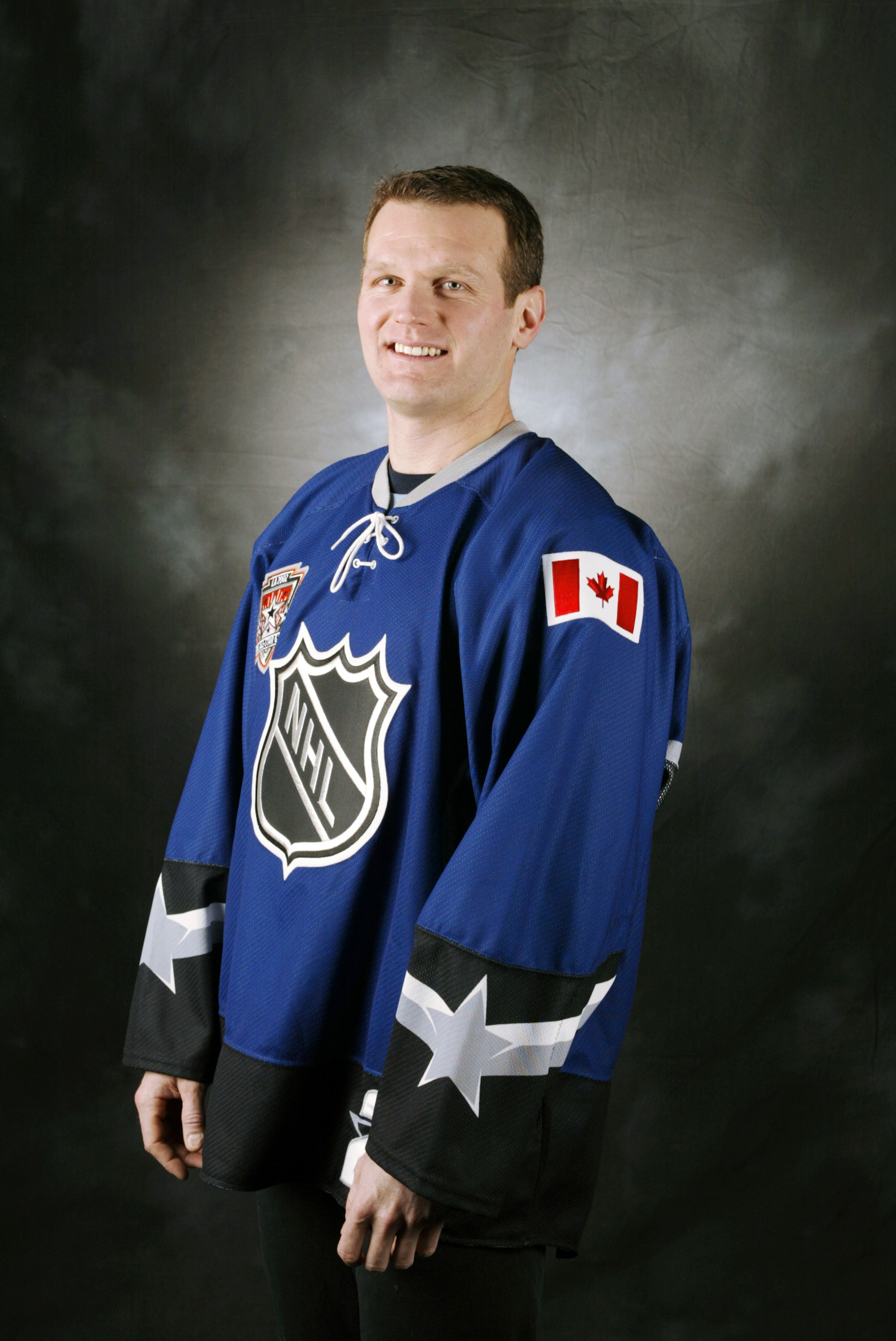1 Feb 2002:  Vincent Damphousse of the North American Team poses for a portrait in his All Star jersey during NHL All Star week in Los Angeles, California. DIGITAL IMAGE  Mandatory Credit:  Donald Miralle/Getty Images/NHLI
